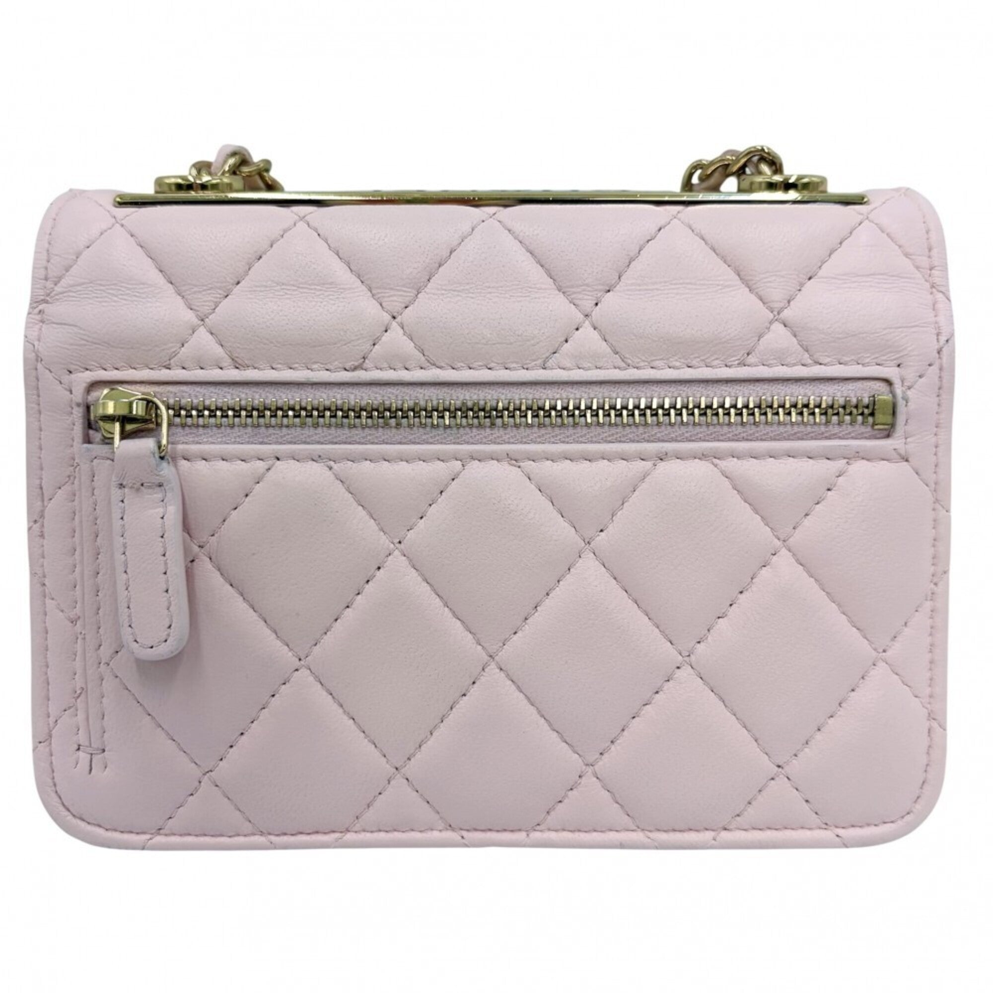 Chanel Pink Leather Chain/Shoulder Wallet (Pre-Owned)