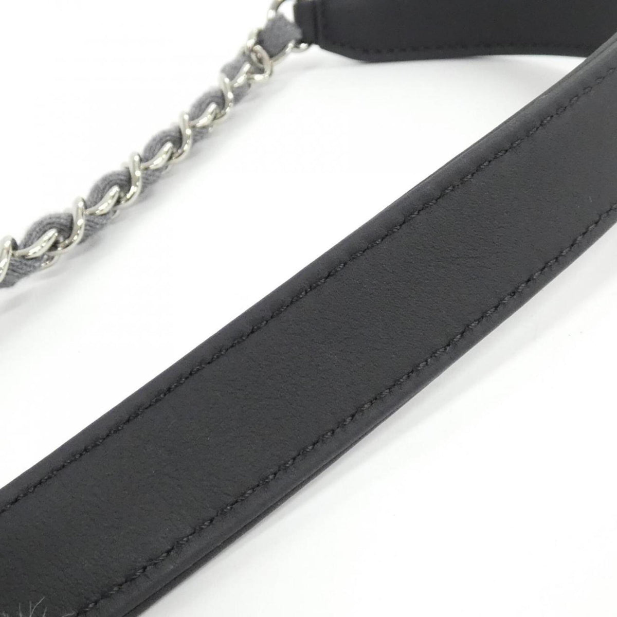 Chanel Black Canvas Leather Shoulder Bag (Pre-Owned)