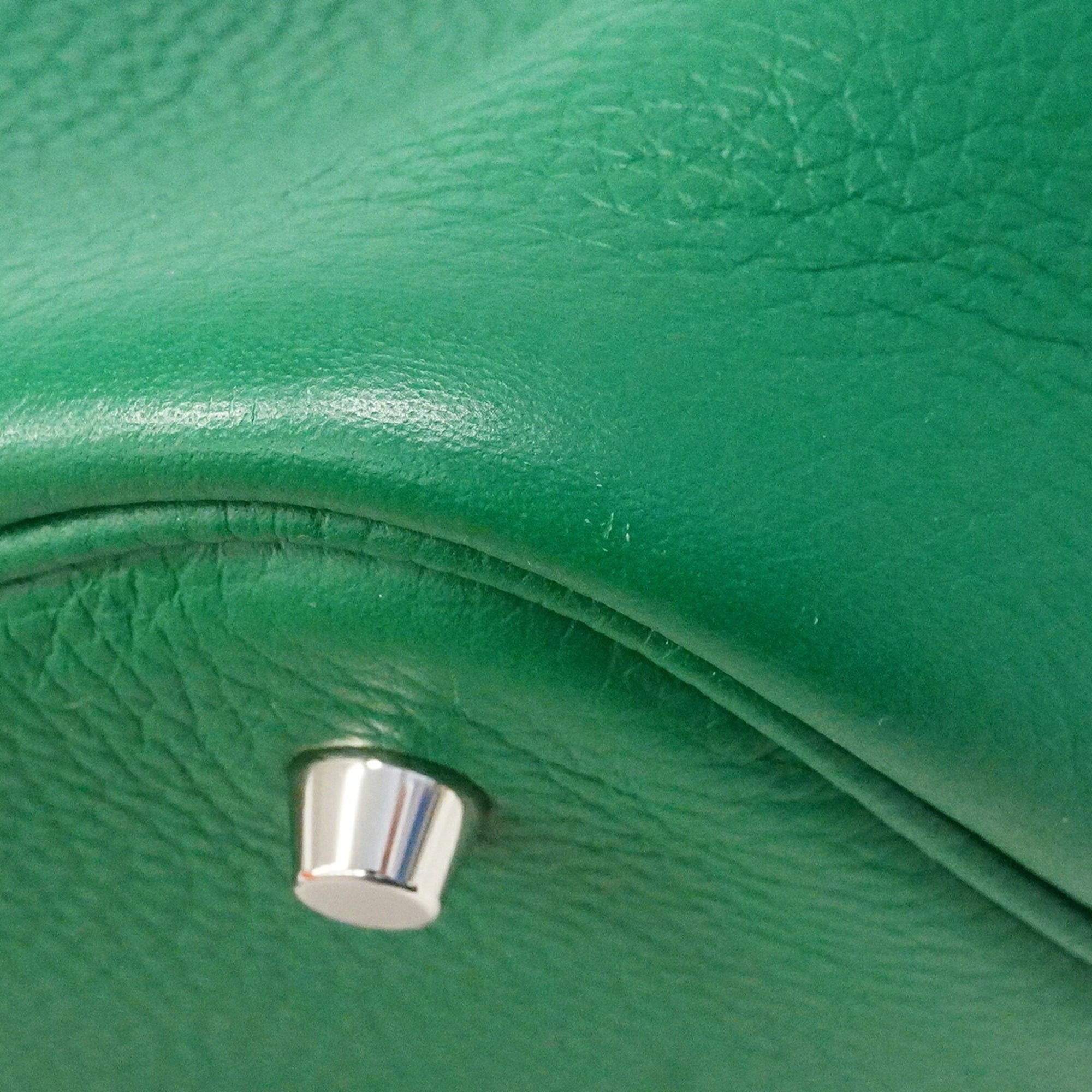 Hermes Green Taurillon Clemence Leather Handbag (Pre-Owned)