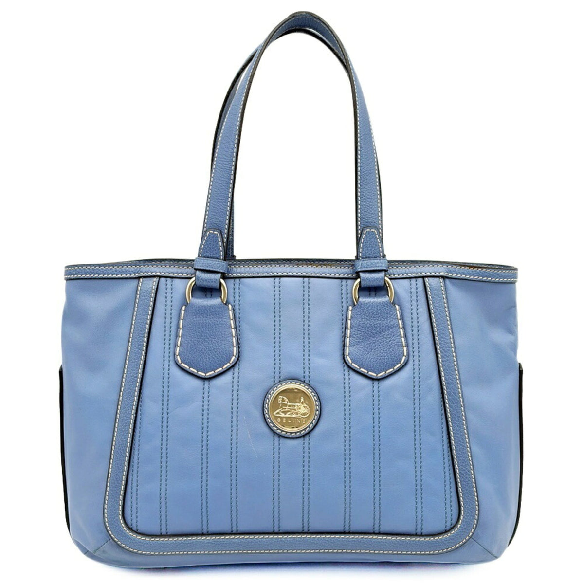 Celine Blue Leather Tote Bag (Pre-Owned)