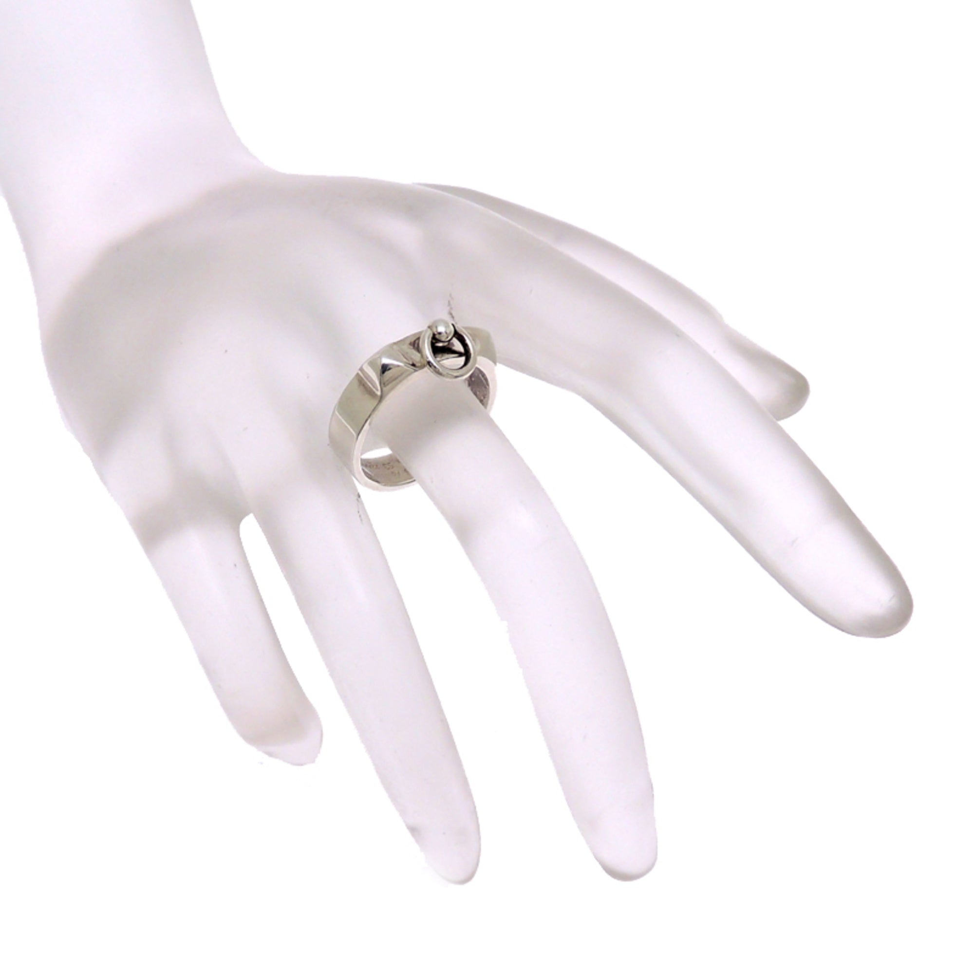 Hermes Silver 925 Band Ring (Pre-Owned)