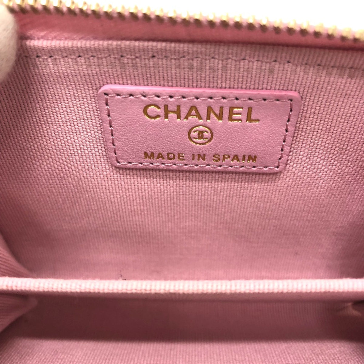 Chanel Pink Leather Coin Purse/Coin Case (Pre-Owned)
