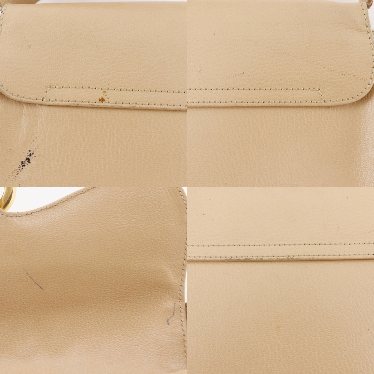 Salvatore Ferragamo Gancini Beige Shoulder Bag (Pre-Owned)
