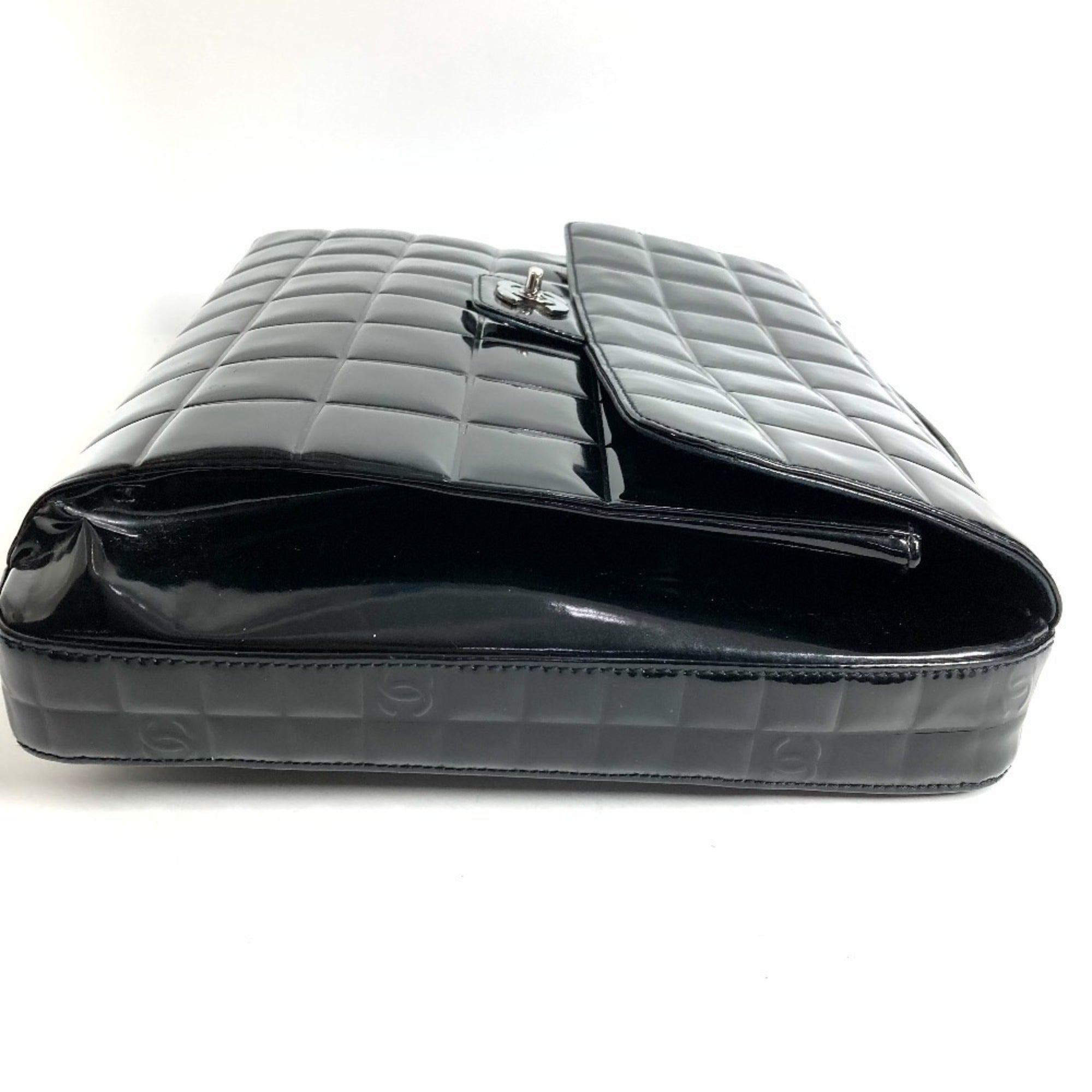 Chanel Black Leather Beach Bag Briefcase Handbag (Pre-Owned)