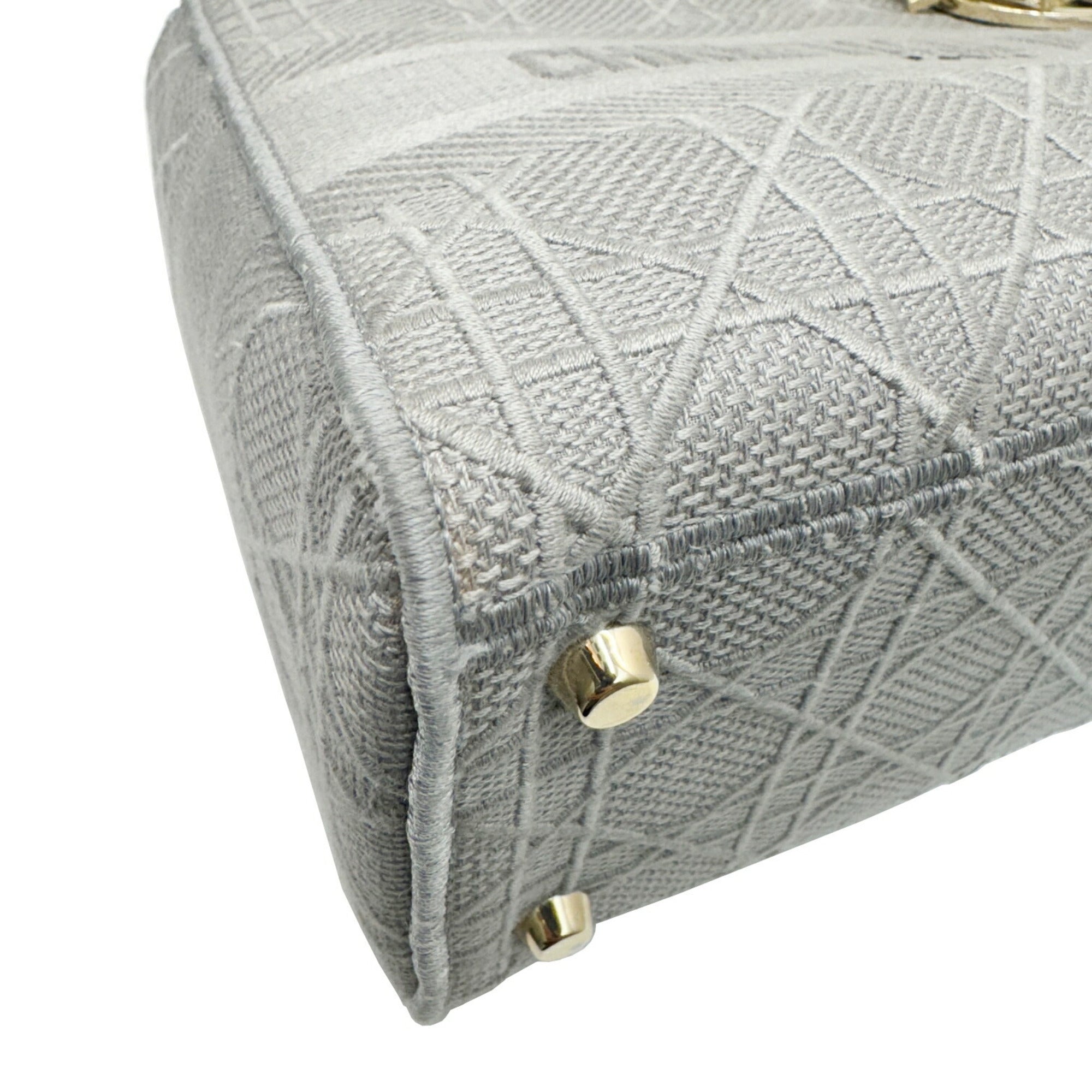 Christian Dior Gray Canvas Handbag Shoulder Bag (Pre-Owned)