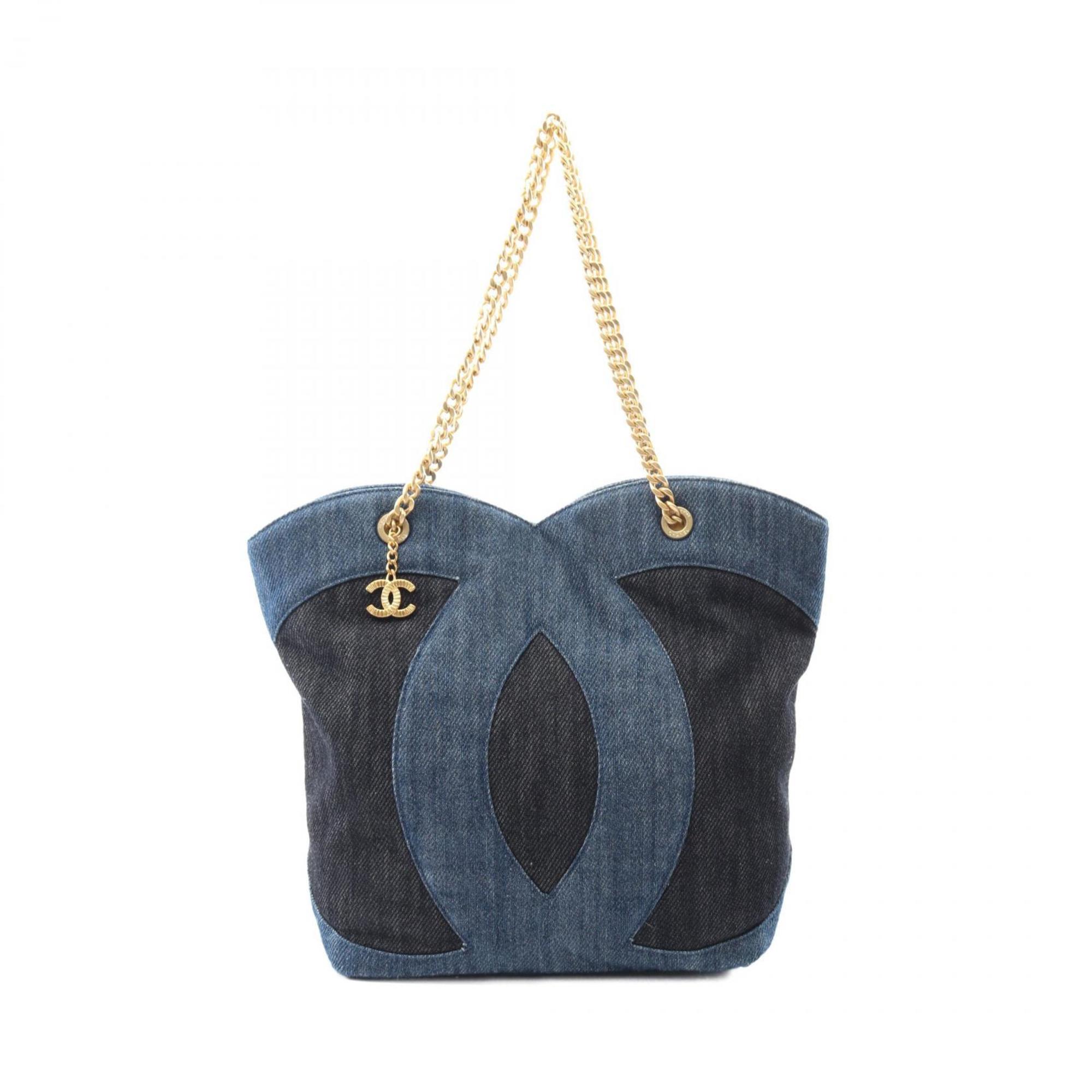 Chanel Navy Denim Tote Bag (Pre-Owned)