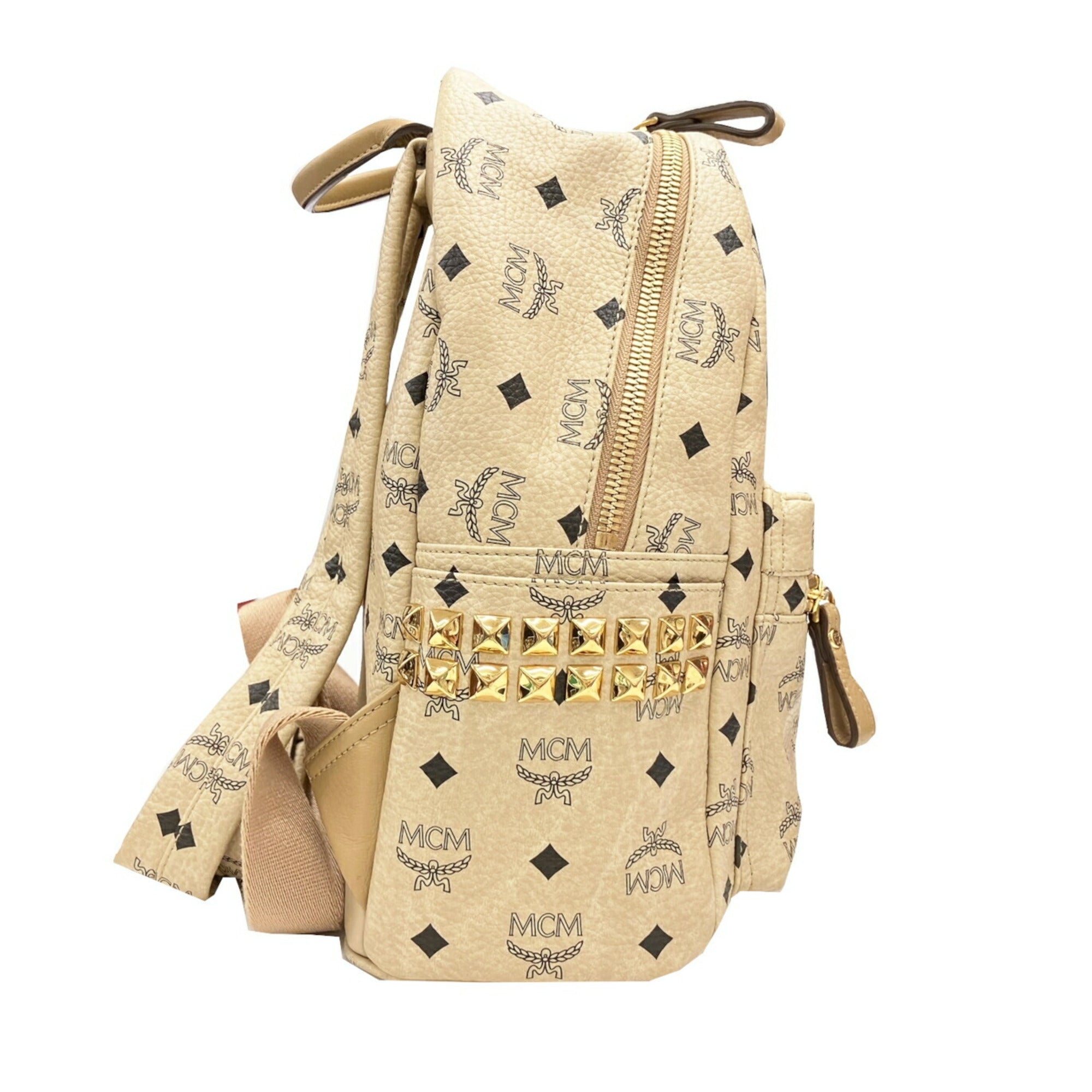 Mcm Beige Leather Backpack (Pre-Owned)