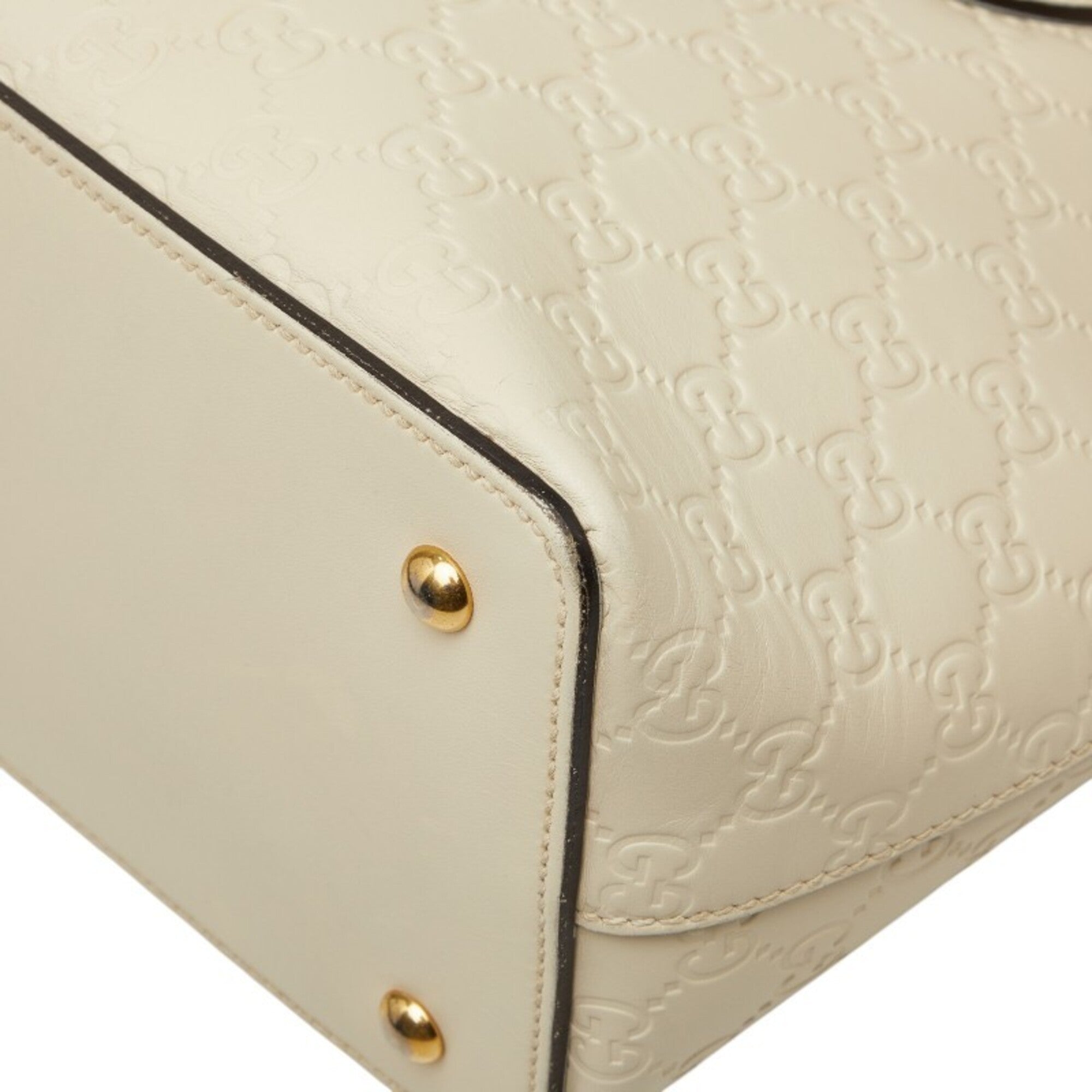 Gucci White Leather Handbag Shoulder Bag (Pre-Owned)