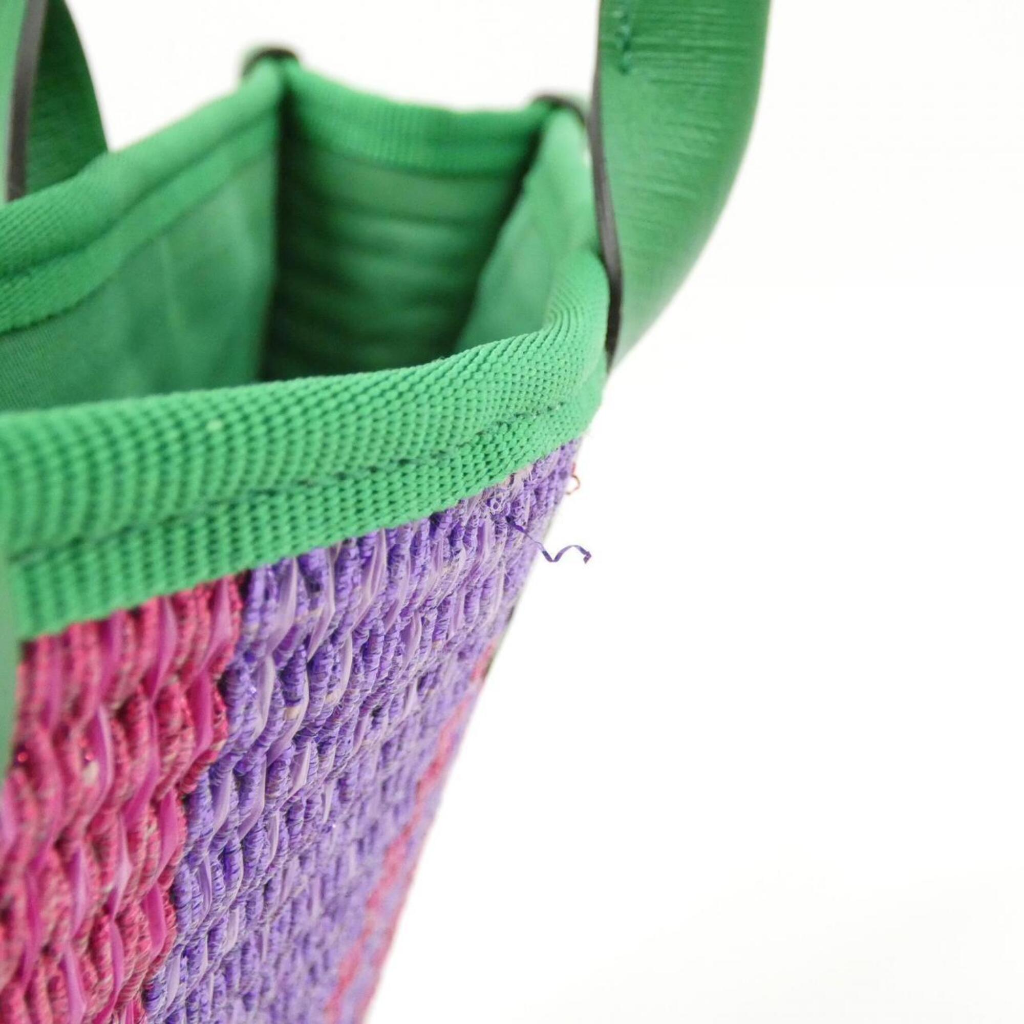 Gucci Green Purple Canvas Handbag (Pre-Owned)