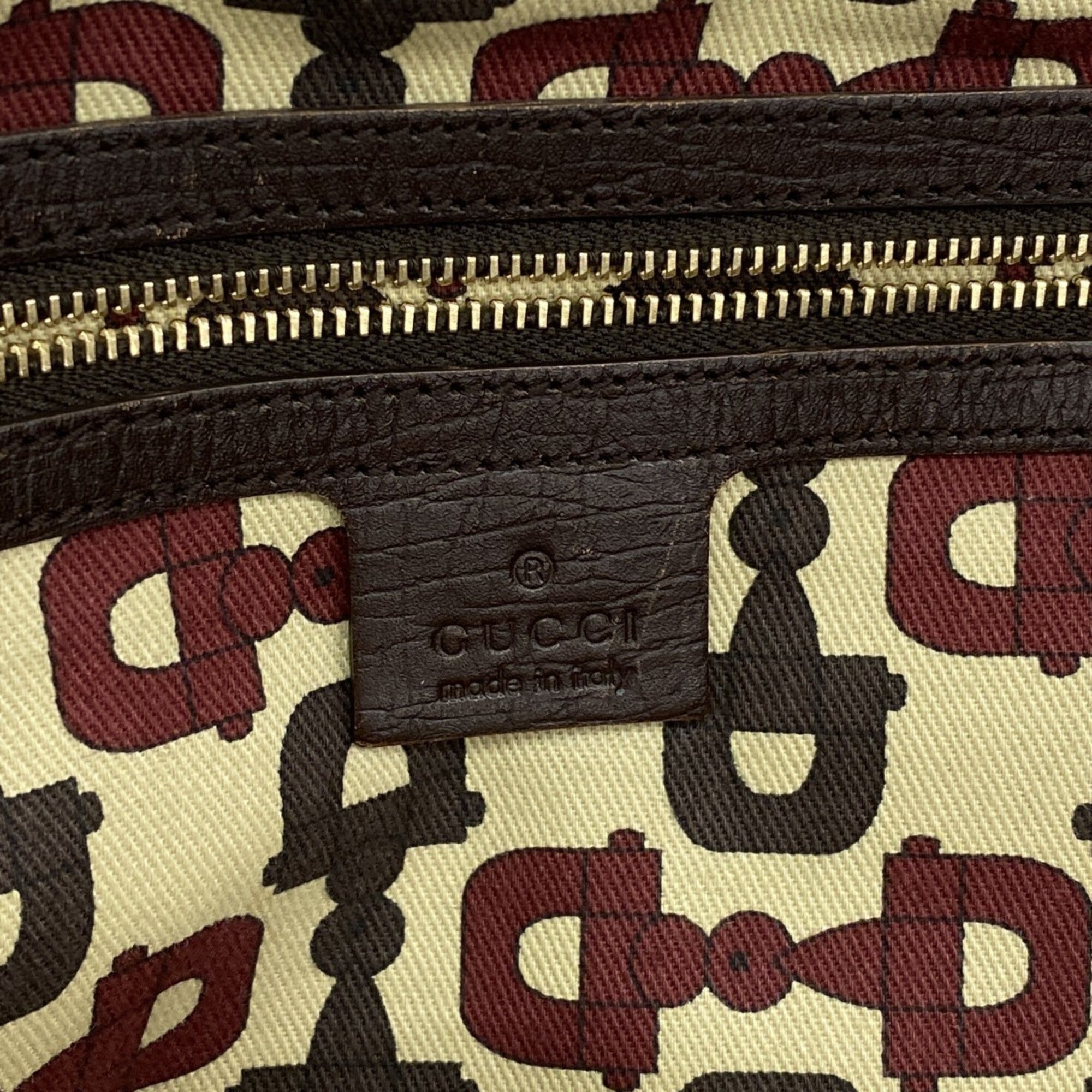 Gucci Beige Brown Canvas Tote Bag (Pre-Owned)