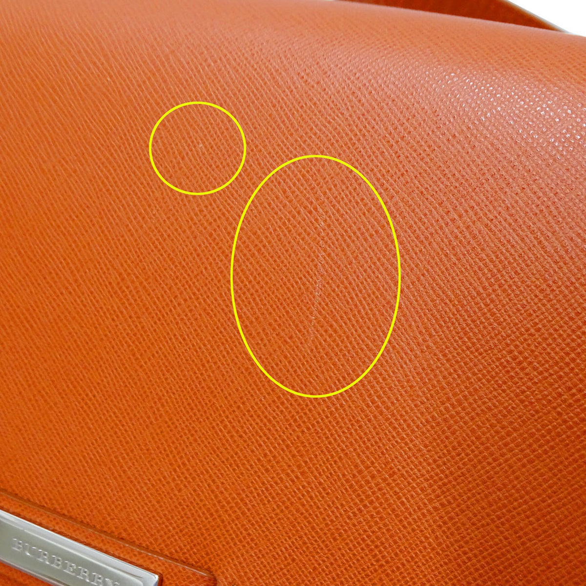 Burberry Orange Leather Handbag Shoulder Bag (Pre-Owned)