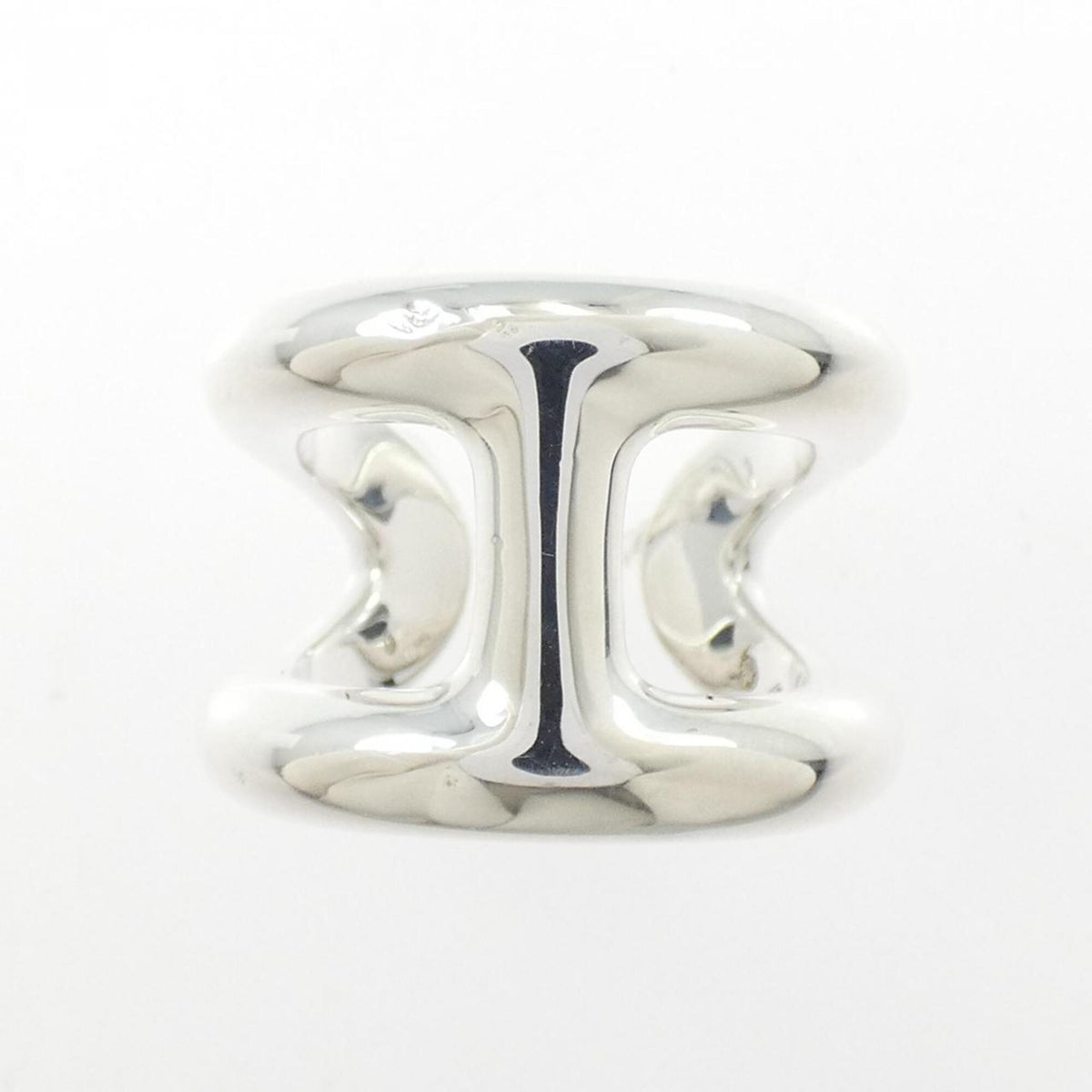 Hermes Silver 925 Band Ring (Pre-Owned)