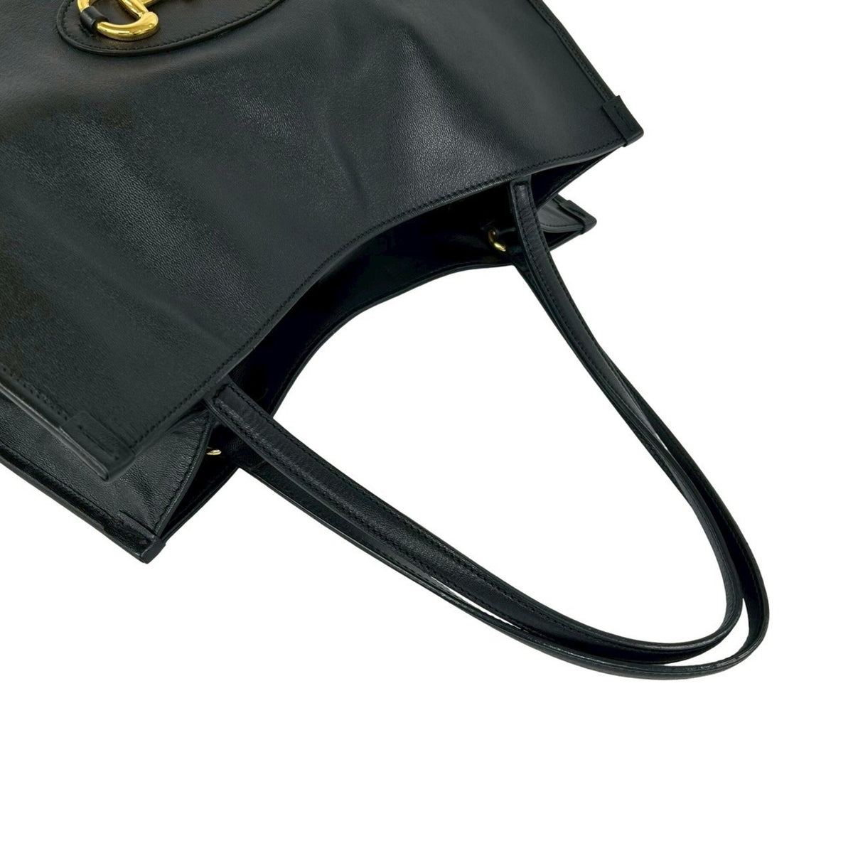 Gucci Black Leather Handbag Tote Bag (Pre-Owned)