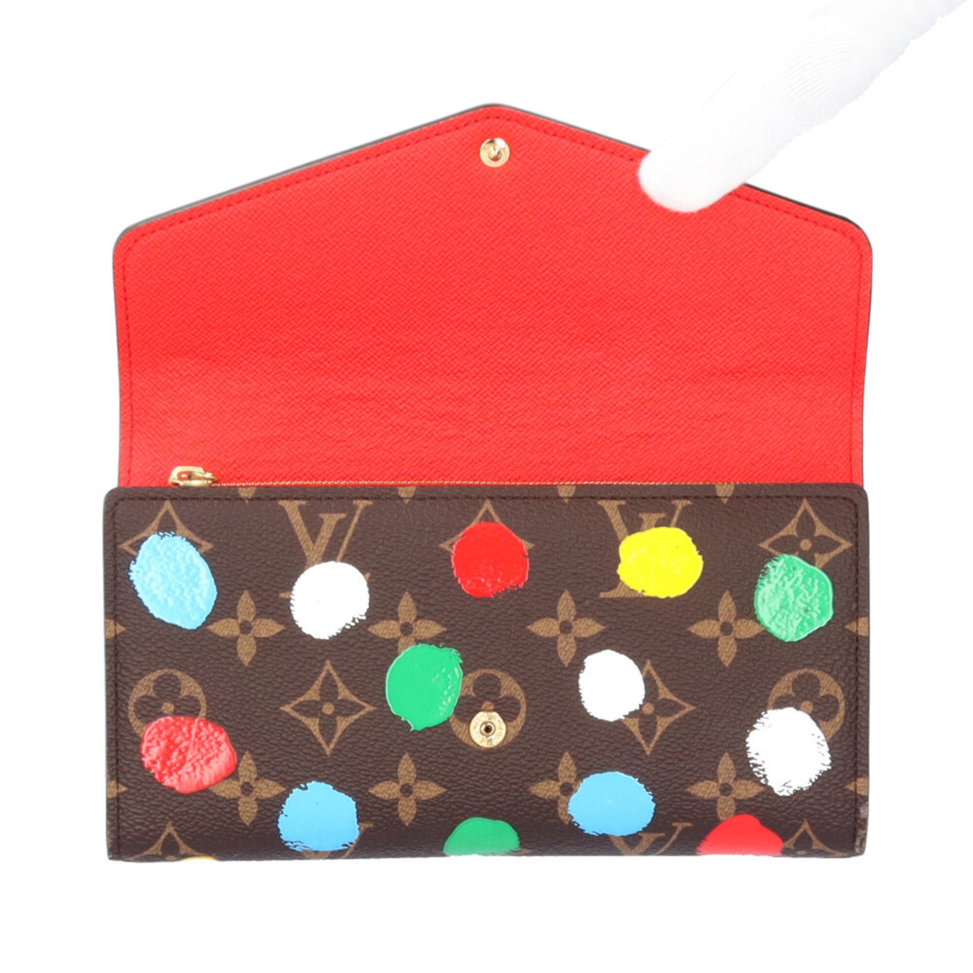 Louis Vuitton Dot Infinity (Yayoi Kusama) Brown Multi-Color Monogram Long Wallet (Bi-Fold) (Pre-Owned)