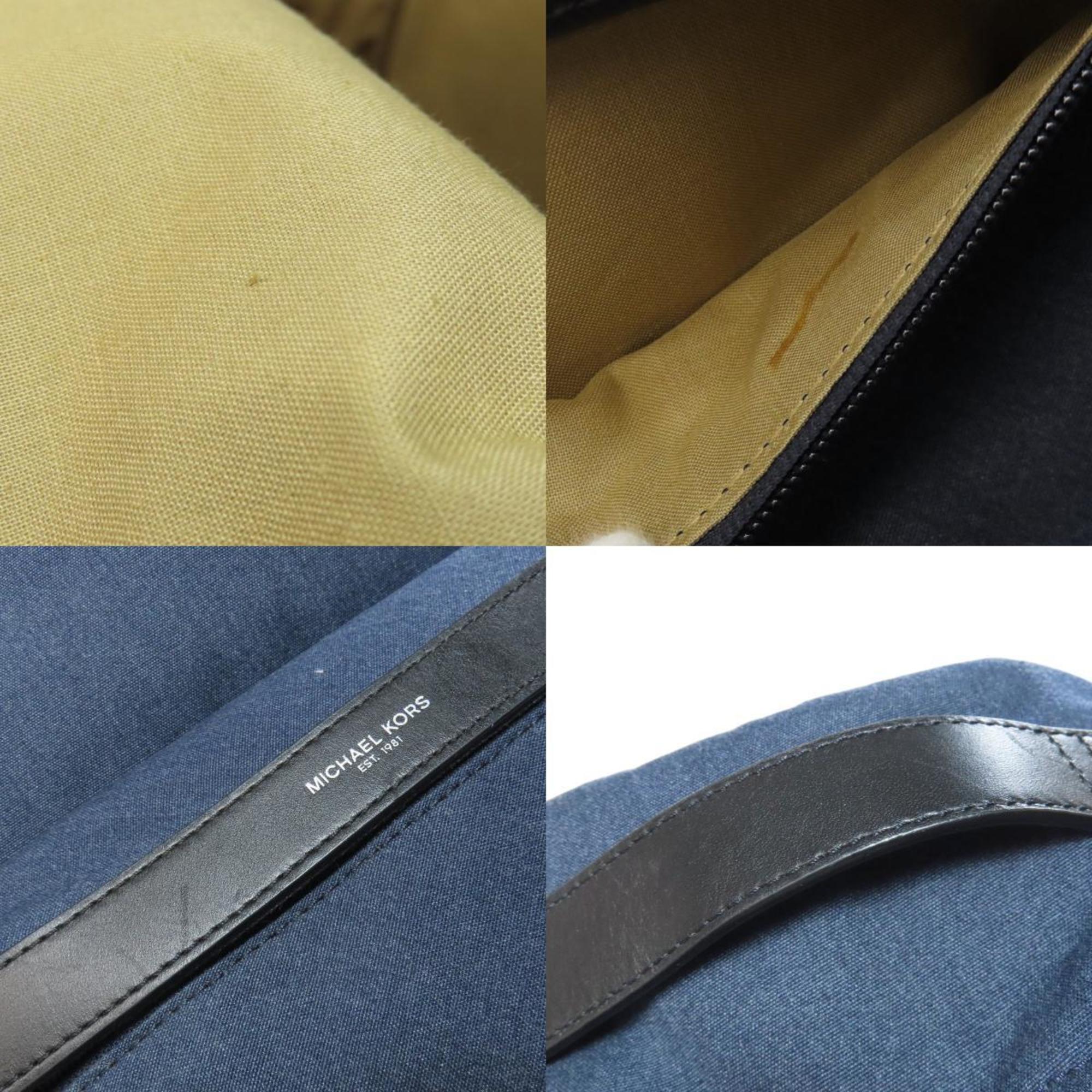 Michael Kors Navy Canvas Backpack (Pre-Owned)