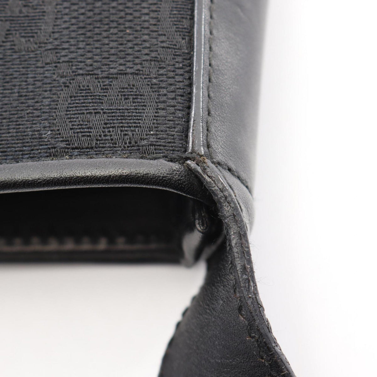Gucci Black Canvas Leather Handbag Shoulder Bag (Pre-Owned)