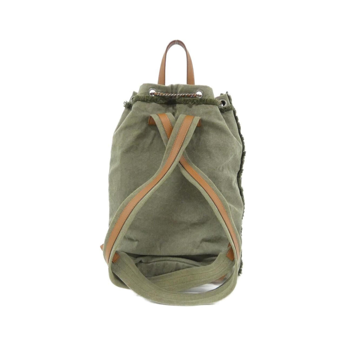 Chanel Blue Khaki Red Color Canvas Spangles Backpack (Pre-Owned)
