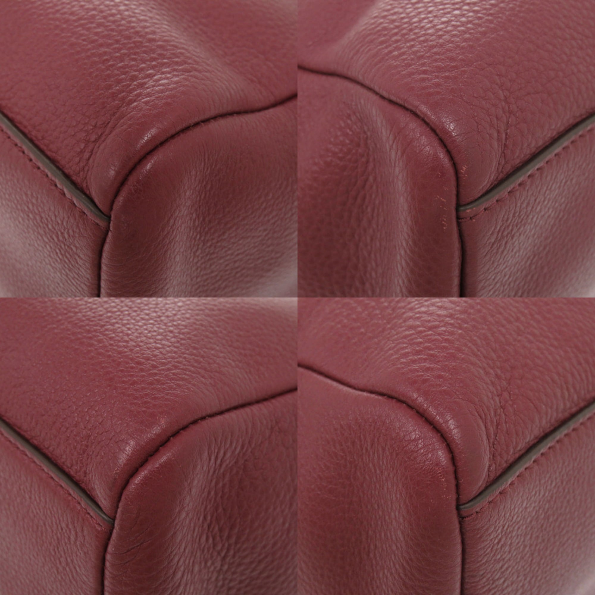 Tory Burch Bordeaux Leather Handbag Shoulder Bag (Pre-Owned)