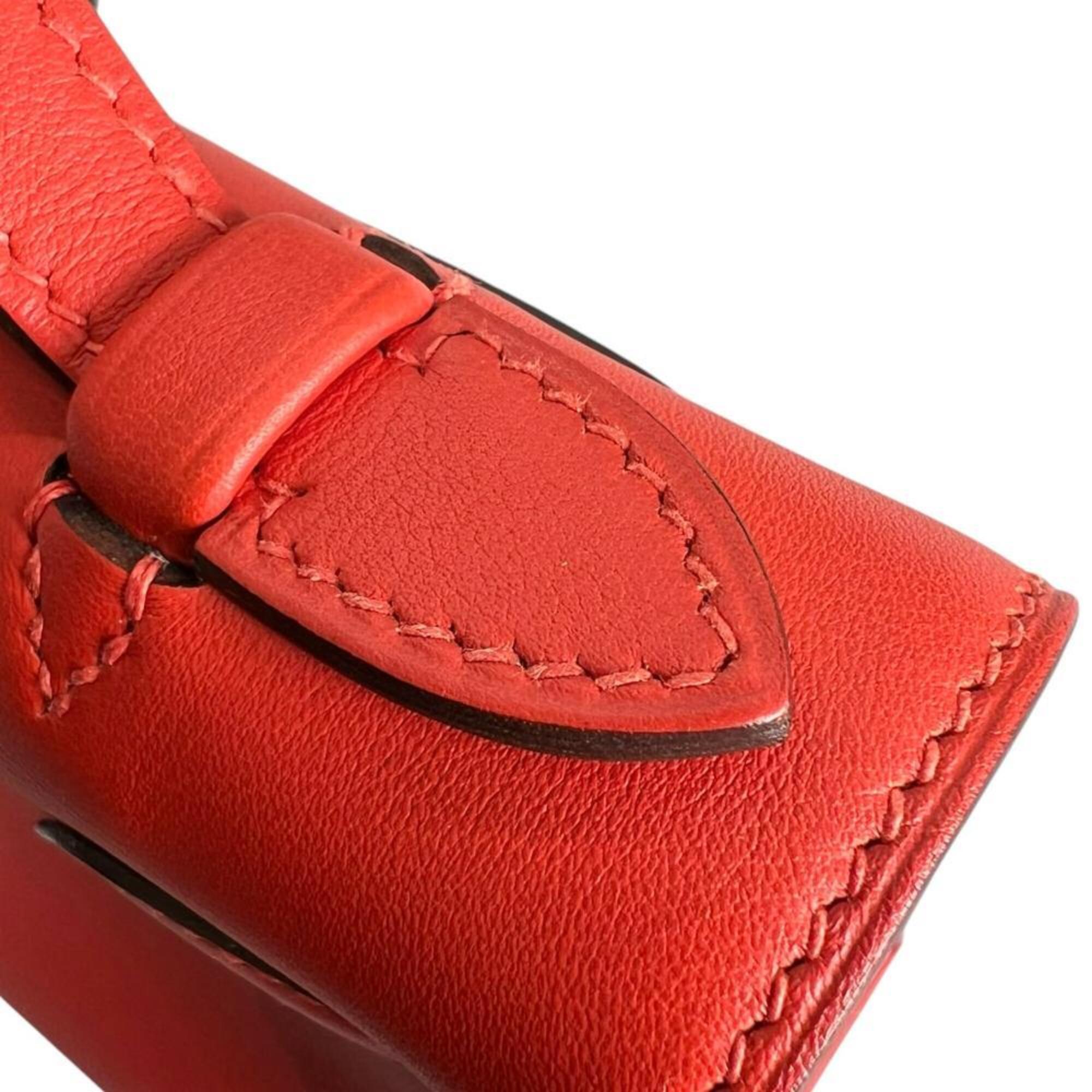 Hermes Red Color Swift Leather Clutch Bag Handbag (Pre-Owned)