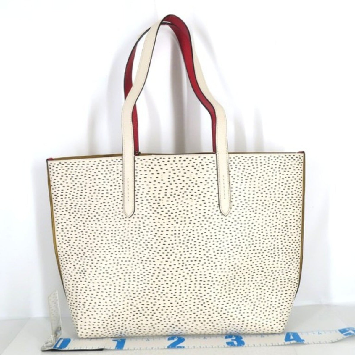 Coach Black White Leather Handbag Shoulder Bag Tote Bag (Pre-Owned)