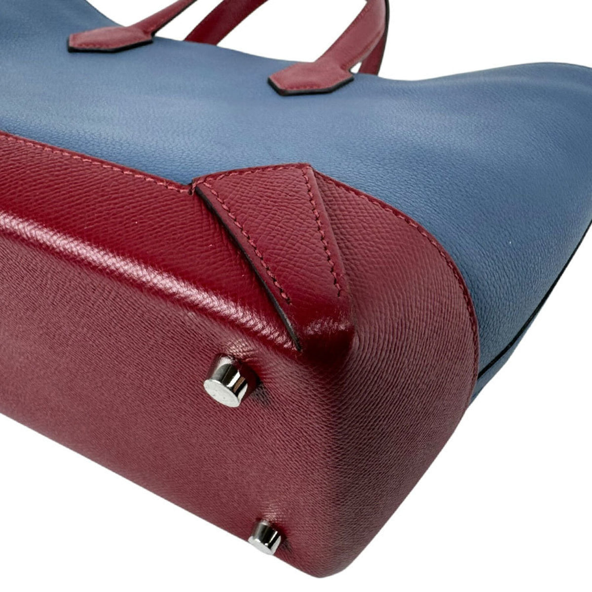 Hermes Blue Agate Rouge Grenat Evercalf Leather Epsom Leather Handbag (Pre-Owned)