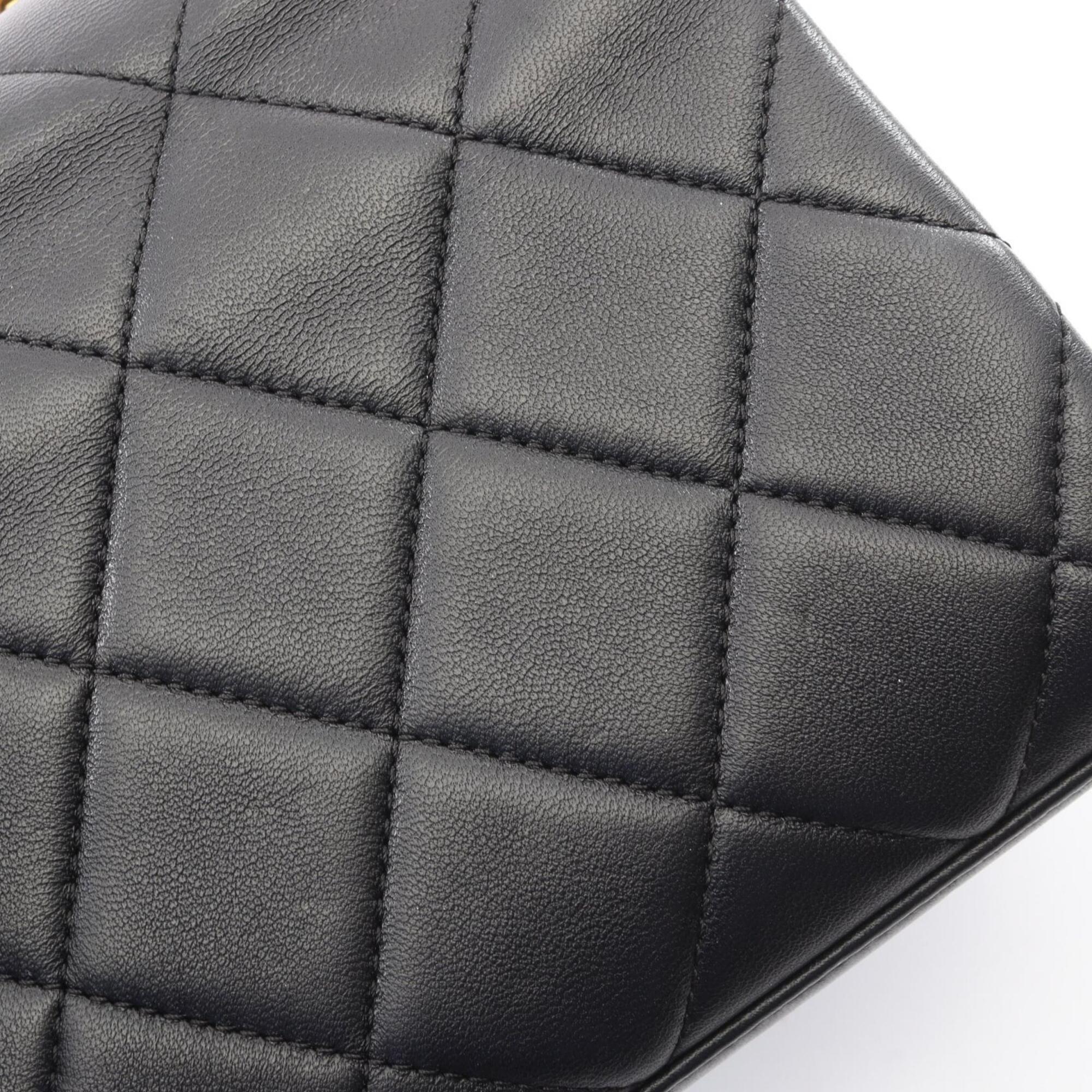 Chanel Black Leather Handbag Shoulder Bag (Pre-Owned)