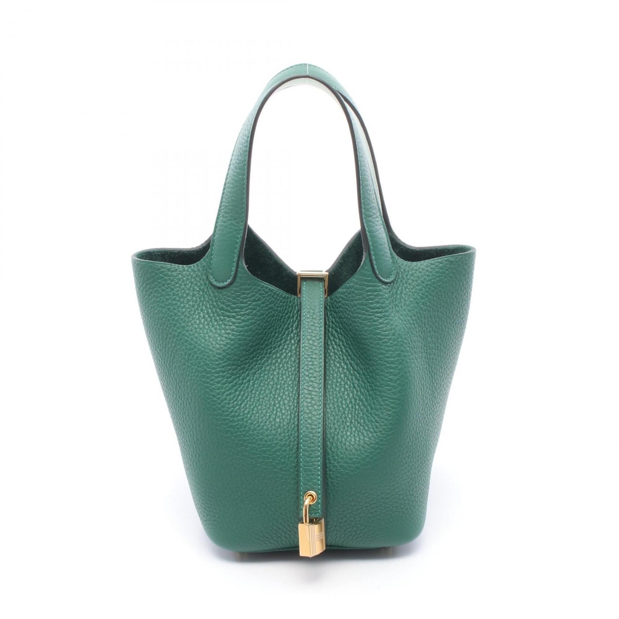 Hermes Green Vert Taurillon Clemence Leather Leather Handbag (Pre-Owned)