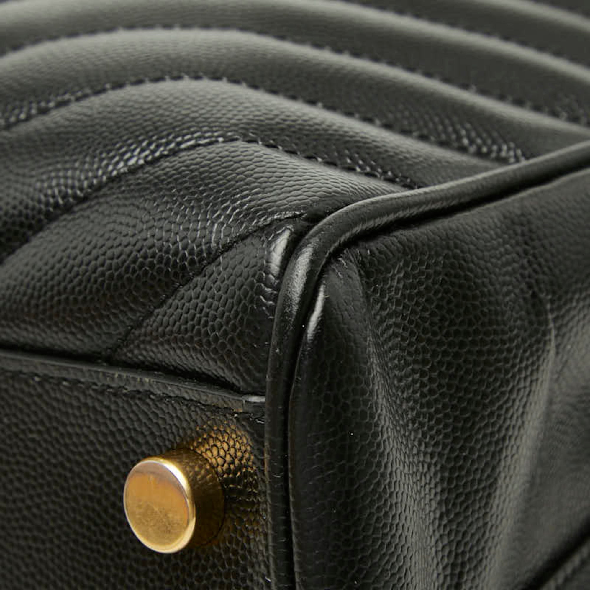 Saint Laurent Black Leather Shoulder Bag Tote Bag (Pre-Owned)