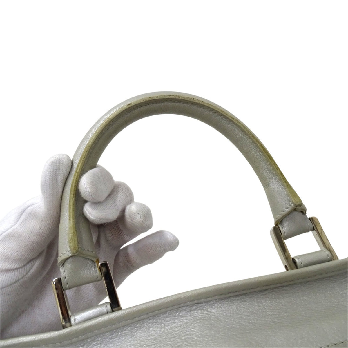 Loewe Silver Leather Handbag (Pre-Owned)