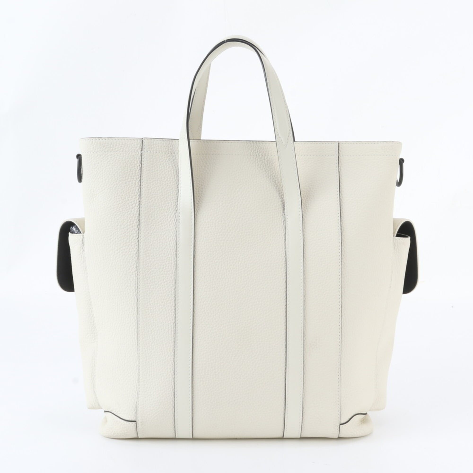 Louis Vuitton White Leather Handbag Tote Bag (Pre-Owned)