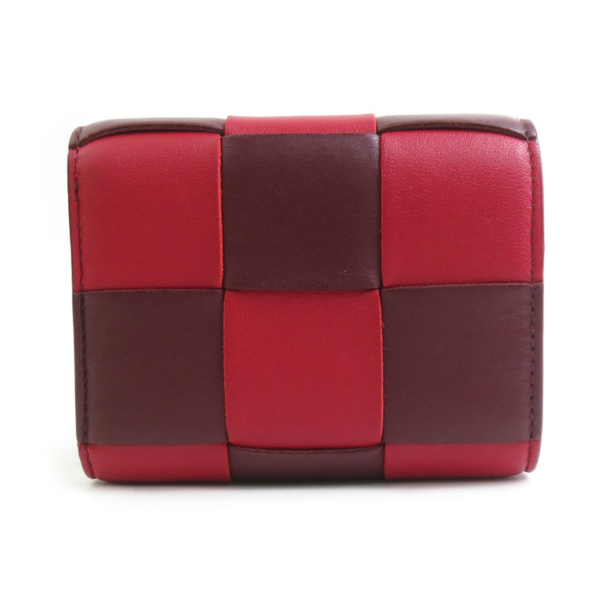 Bottega Veneta Bordeaux Red Color Leather Wallet (Tri-Fold) (Pre-Owned)