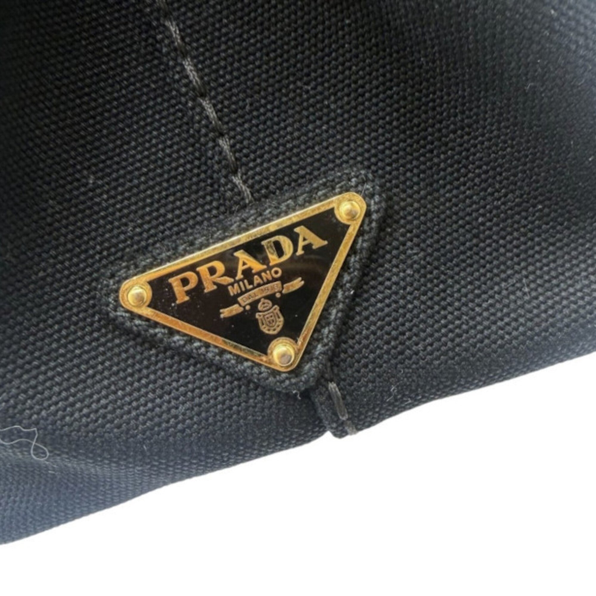 Prada Black Canvas Handbag Shoulder Bag (Pre-Owned)