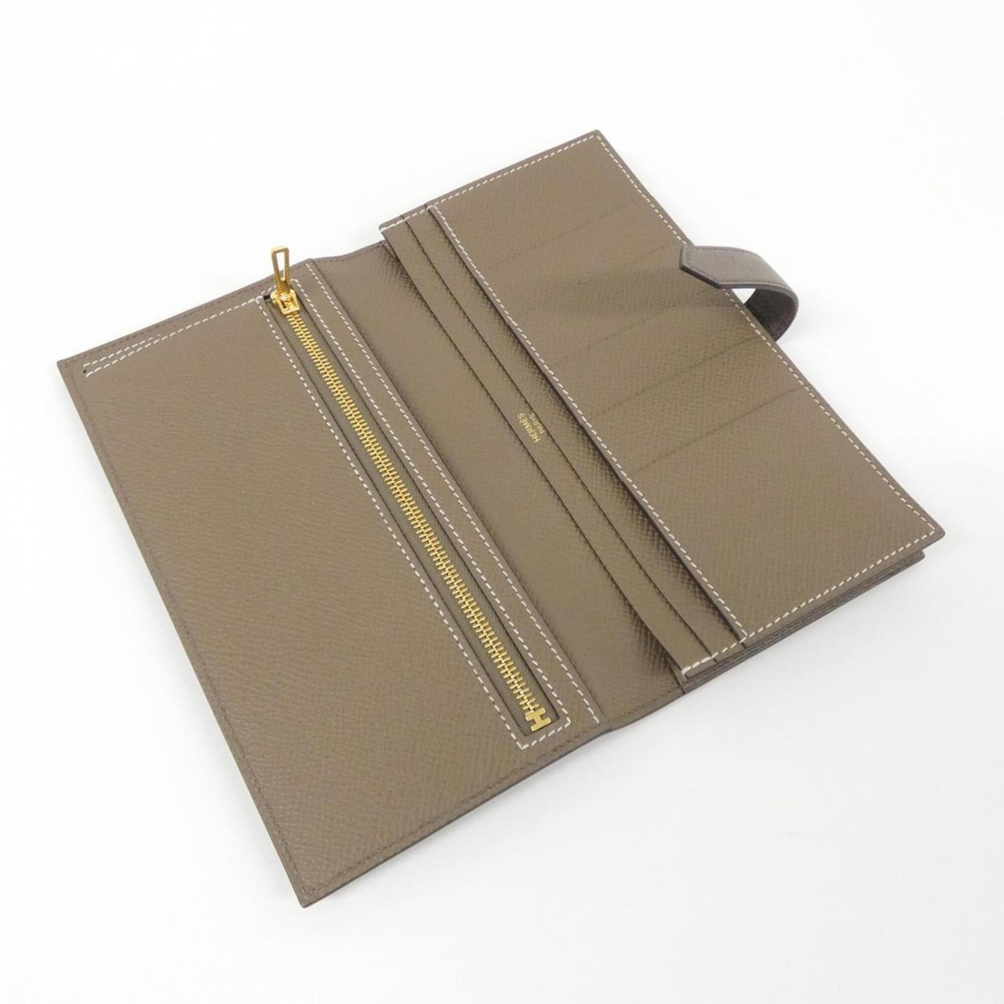 Hermes Bearn Etoupe Gray Epsom Leather Wallet (Bi-Fold) (Pre-Owned)