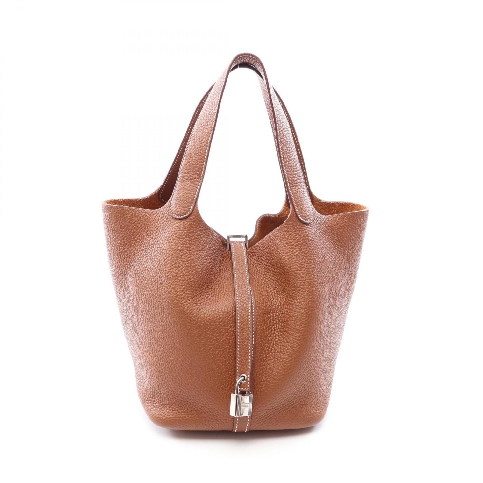 Hermes Brown Gold Taurillon Clemence Leather Leather Handbag (Pre-Owned)