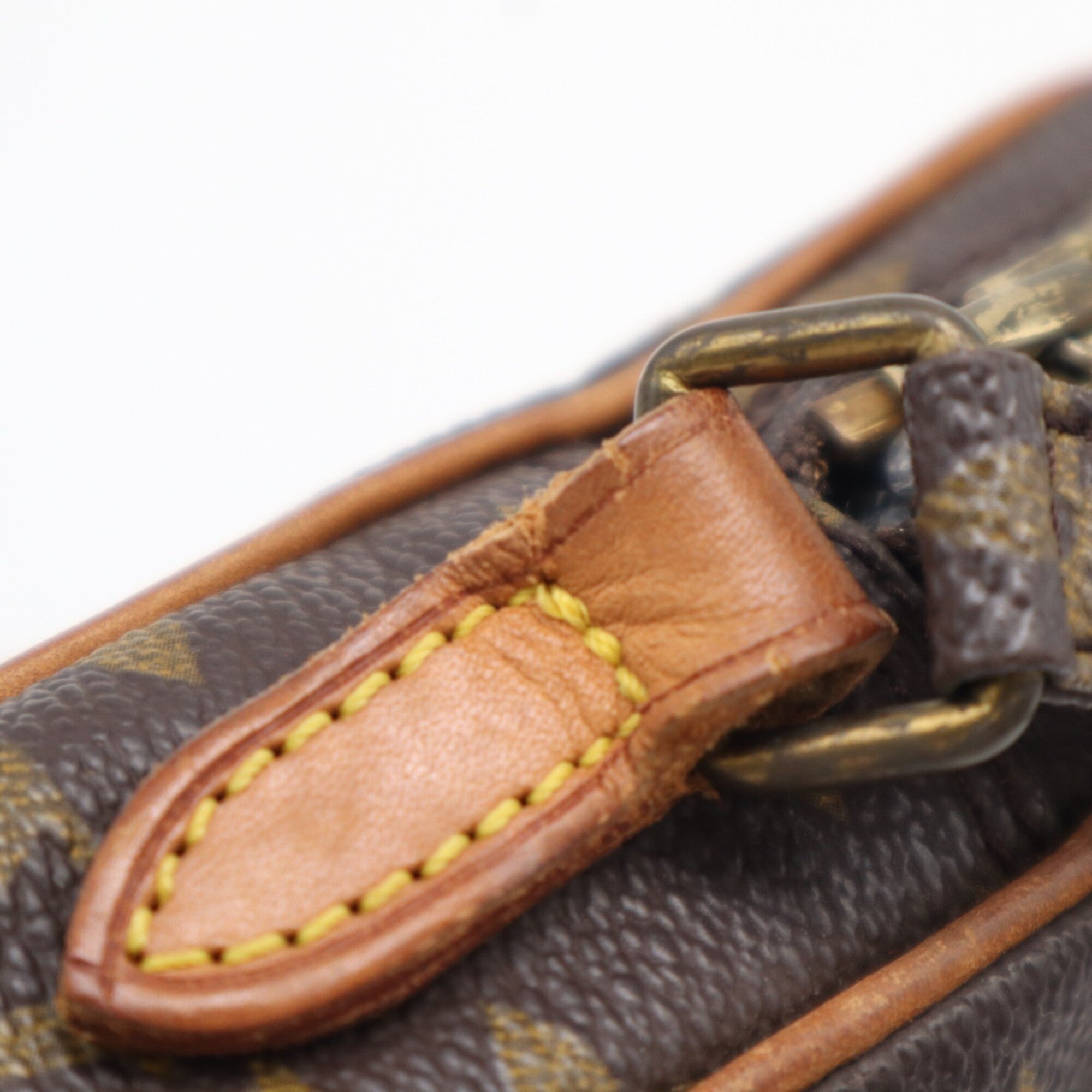 Louis Vuitton Monogram Beige Brown Coated Canvas Leather Shoulder Bag (Pre-Owned)