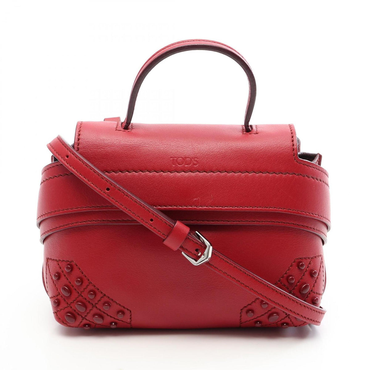 Tod's Red Color Leather Handbag (Pre-Owned)