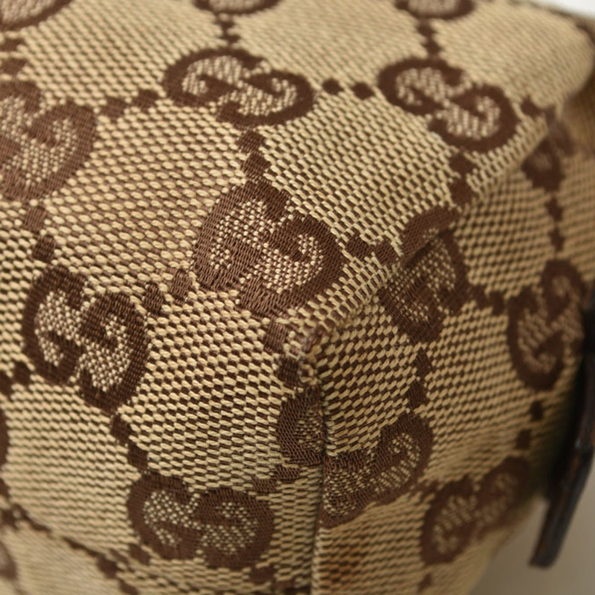 Gucci Beige Brown Gg Canvas Pouch (Pre-Owned)