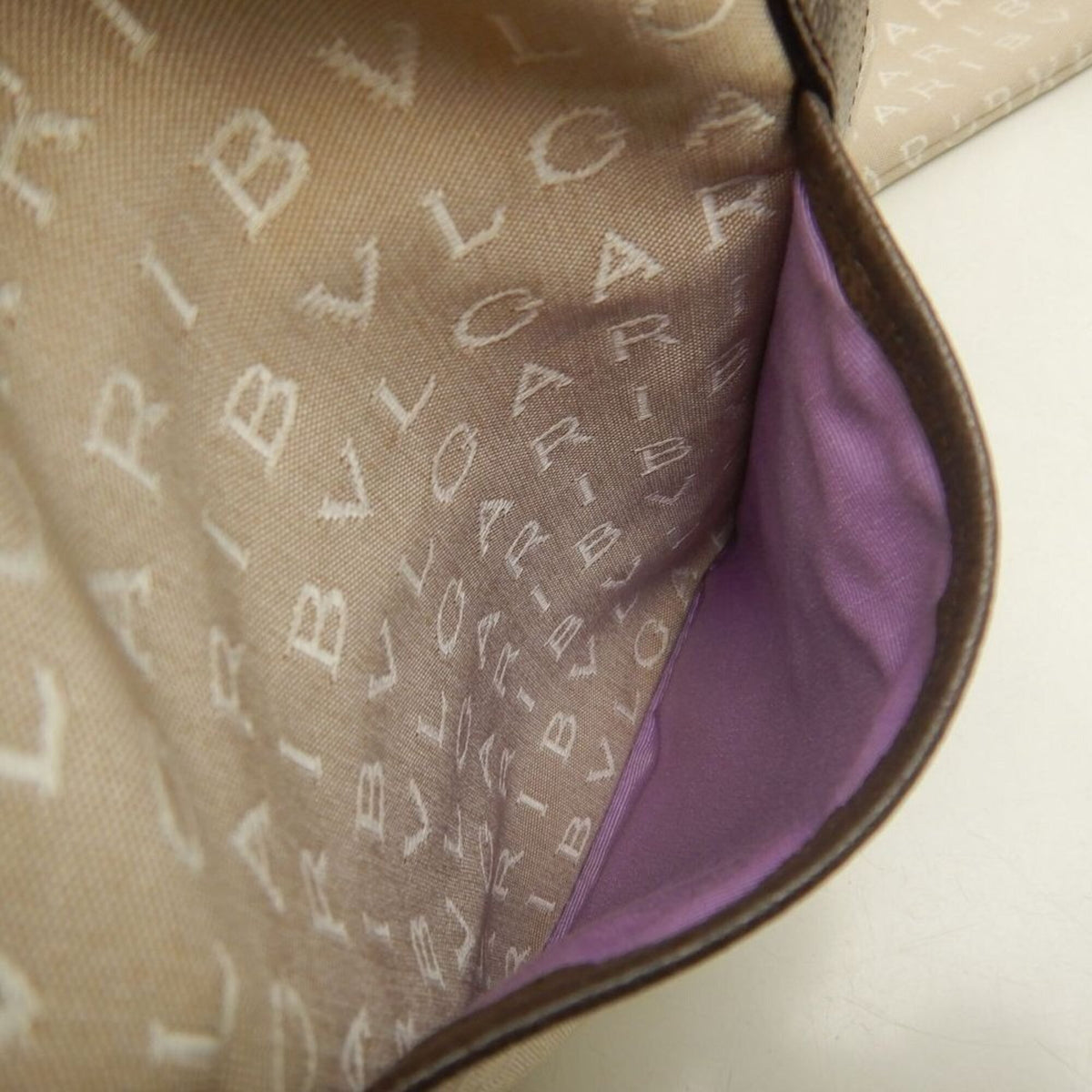 Bvlgari Logomania Beige Brown Canvas Leather Tote Bag (Pre-Owned)