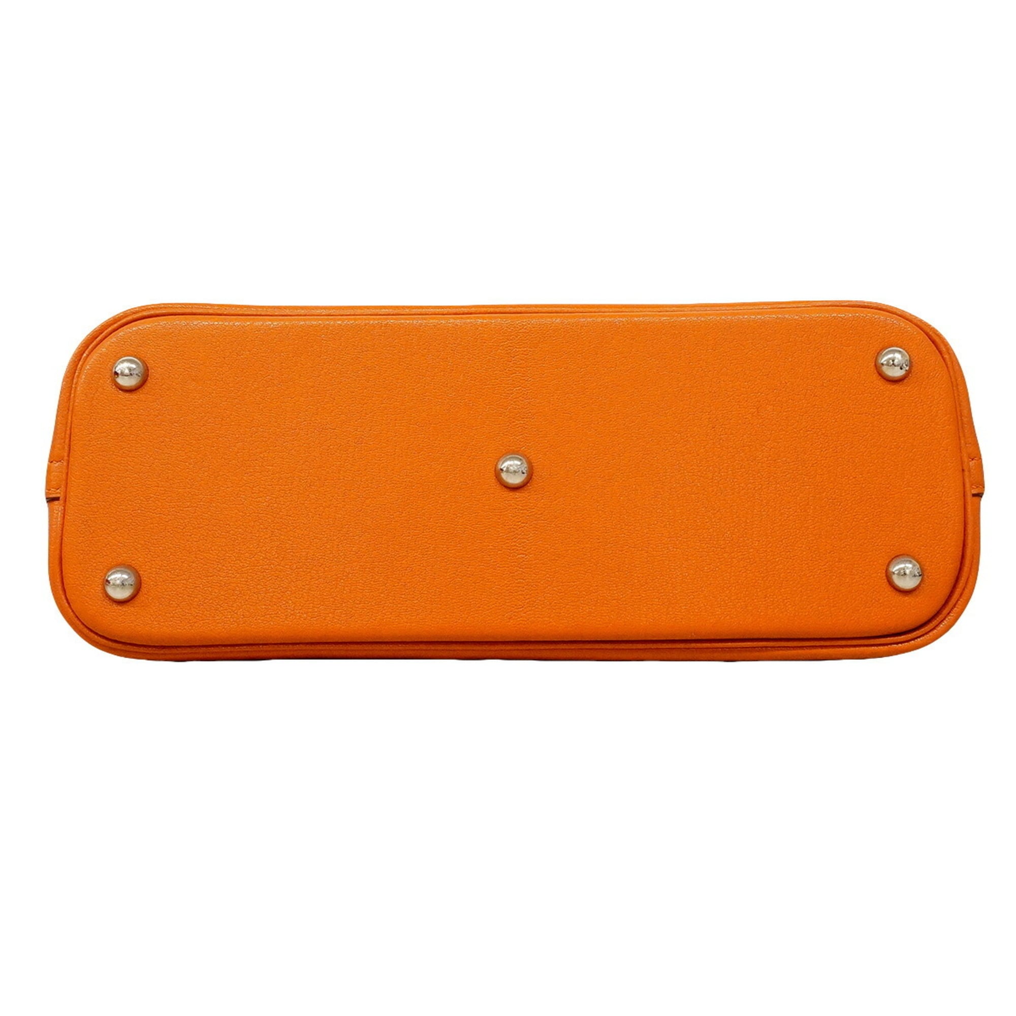 Hermes Orange Chevre Leather Handbag (Pre-Owned)