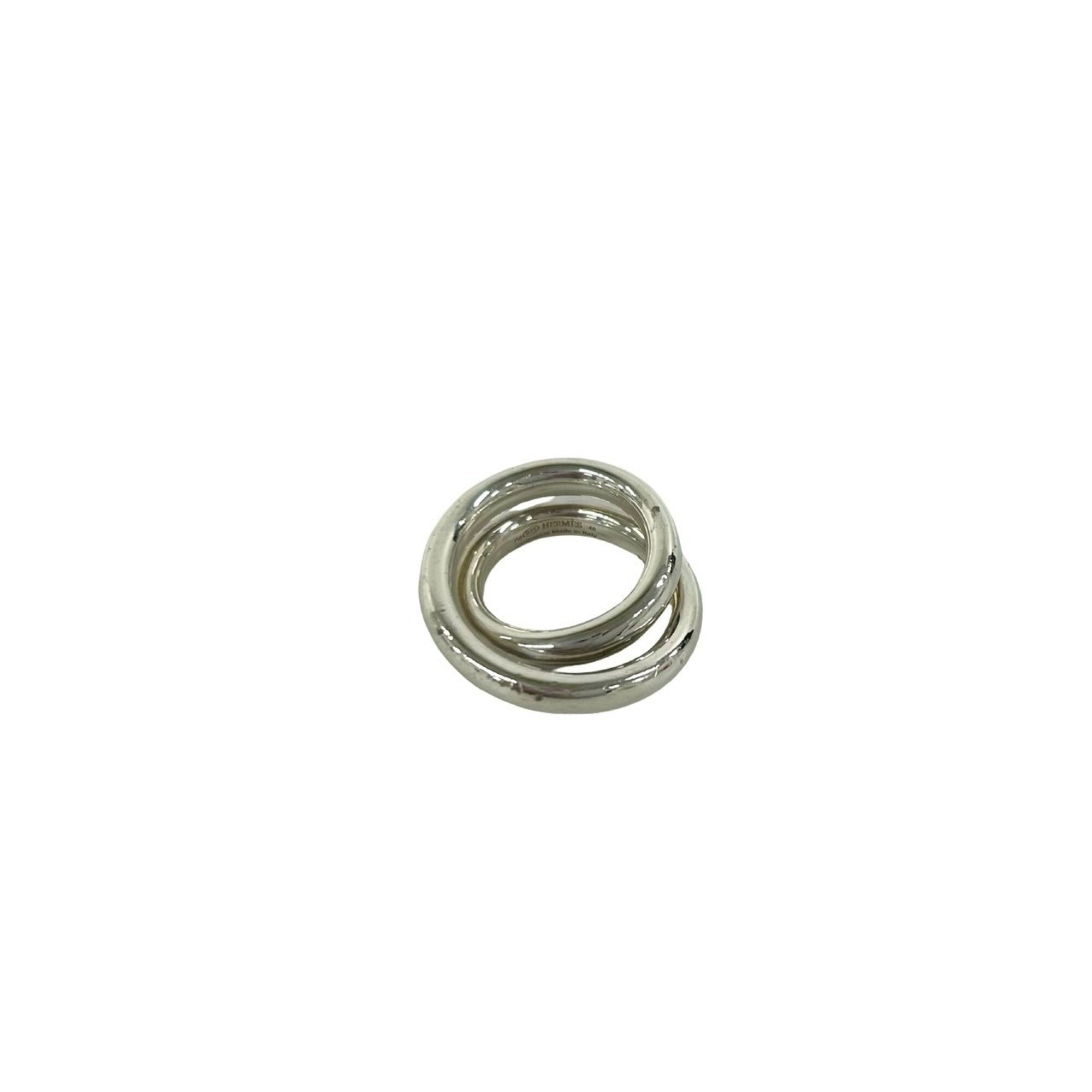 Hermes Silver Silver 925 Band Ring (Pre-Owned)