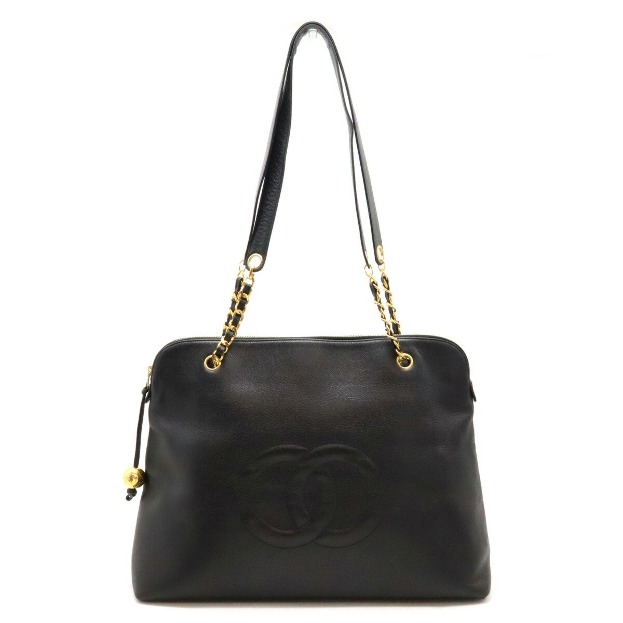 Chanel Caviar Skin Black Caviar Leather Shoulder Bag Tote Bag (Pre-Owned)