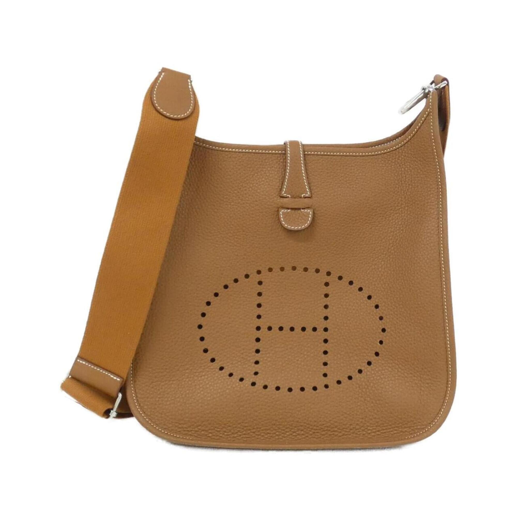 Hermes Evelyne Gold Taurillon Clemence Leather Shoulder Bag (Pre-Owned)
