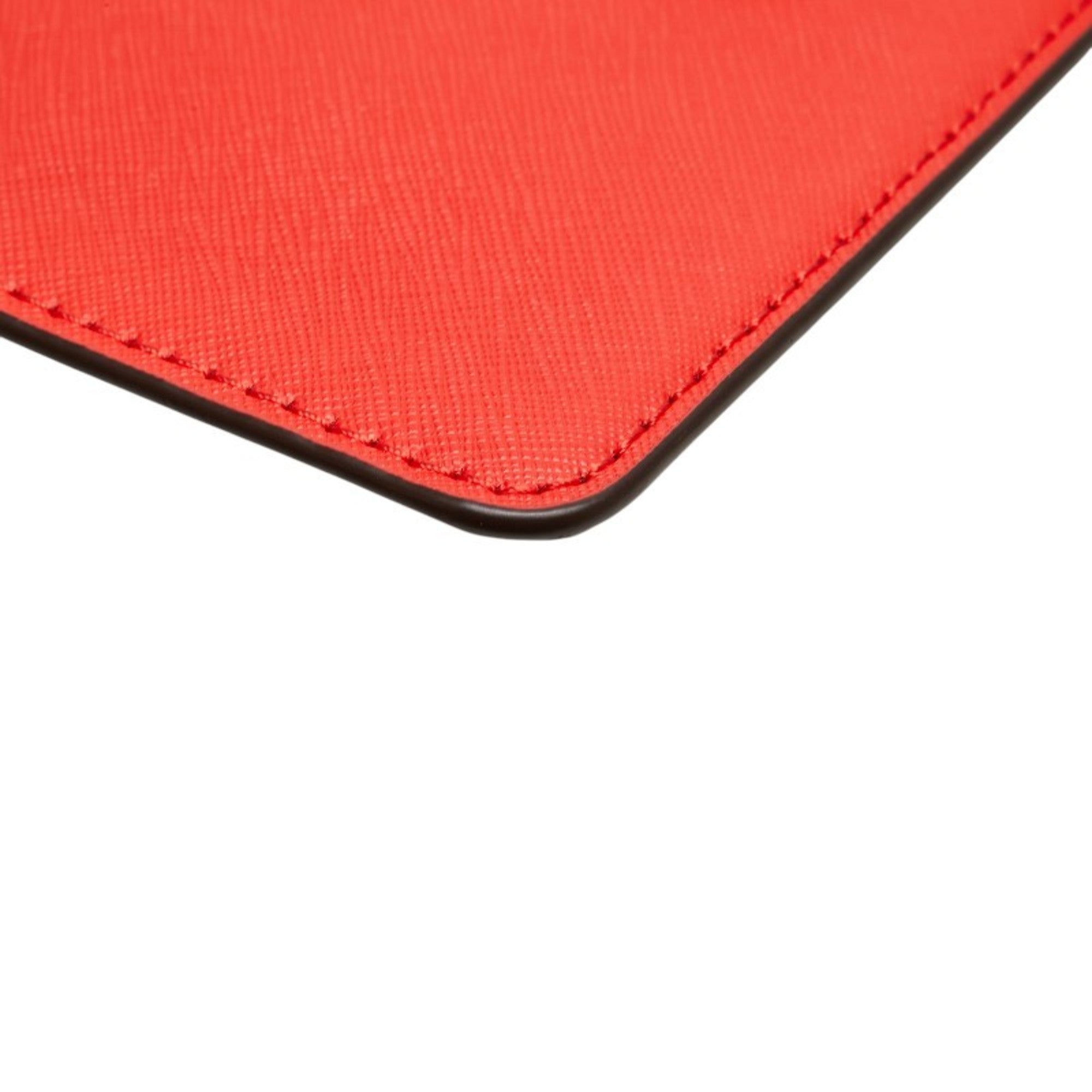 Michael Kors Red Color Leather Clutch Bag (Pre-Owned)