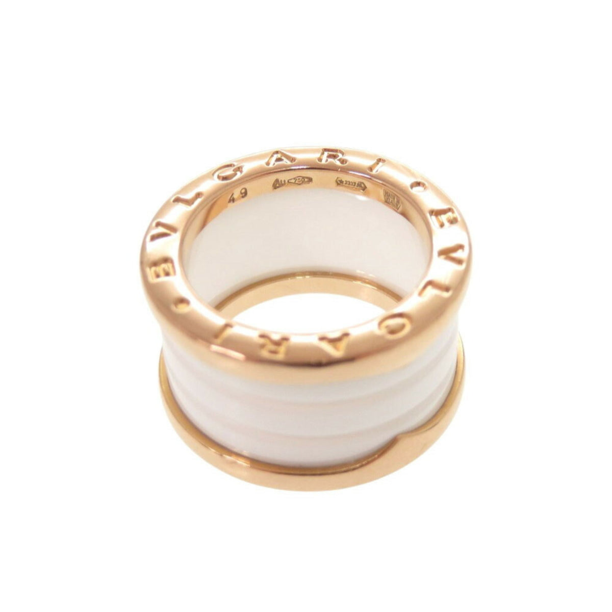 Bvlgari Pink Gold White Pink Gold (18K) Ceramic Band Ring (Pre-Owned)