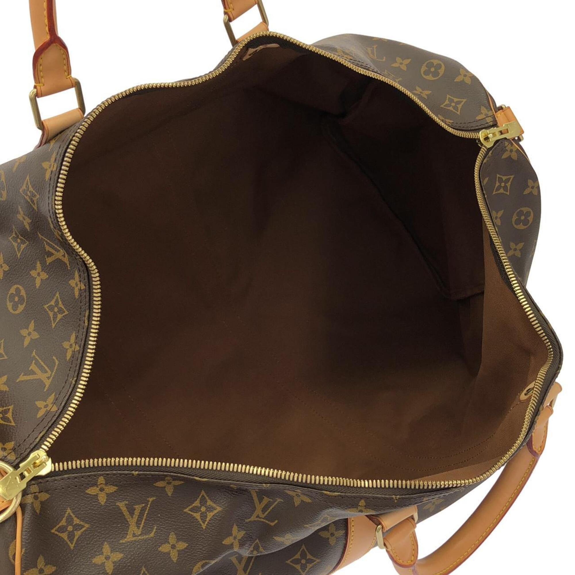 Louis Vuitton Monogram Marron Coated Canvas Boston Bag (Pre-Owned)