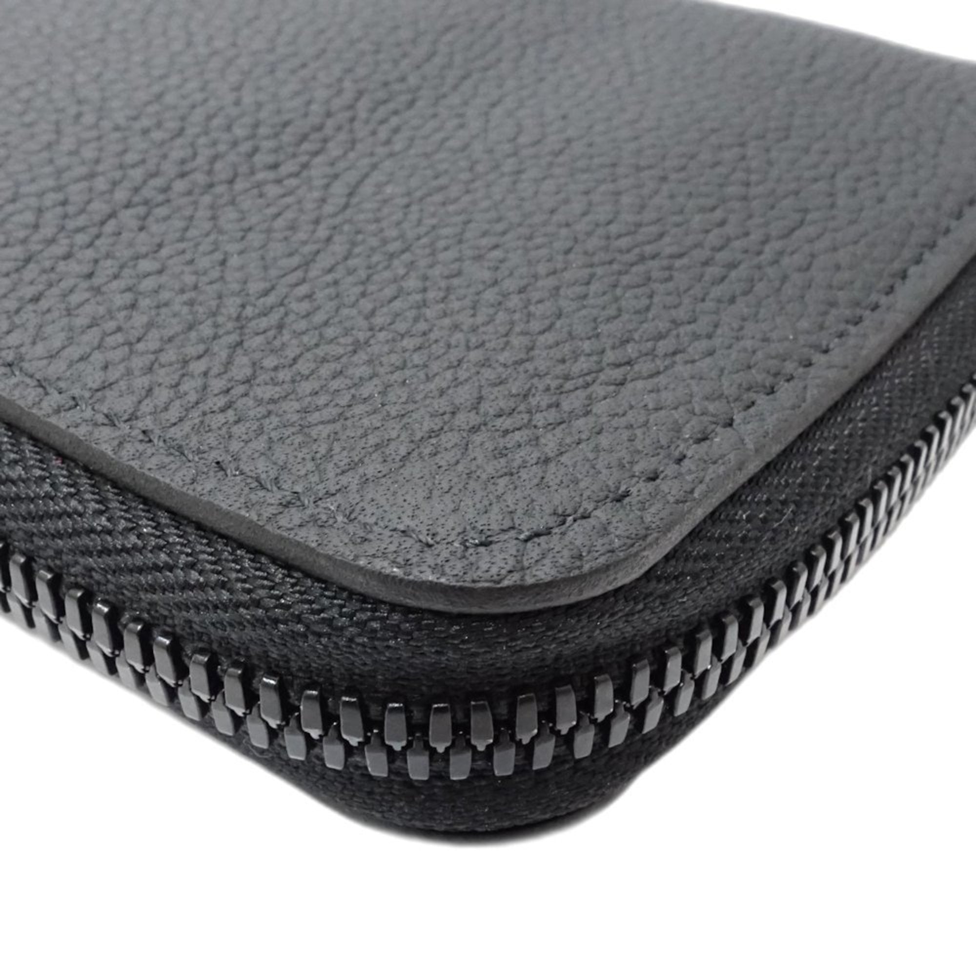 Louis Vuitton Noir Leather Long Wallet (Bi-Fold) (Pre-Owned)