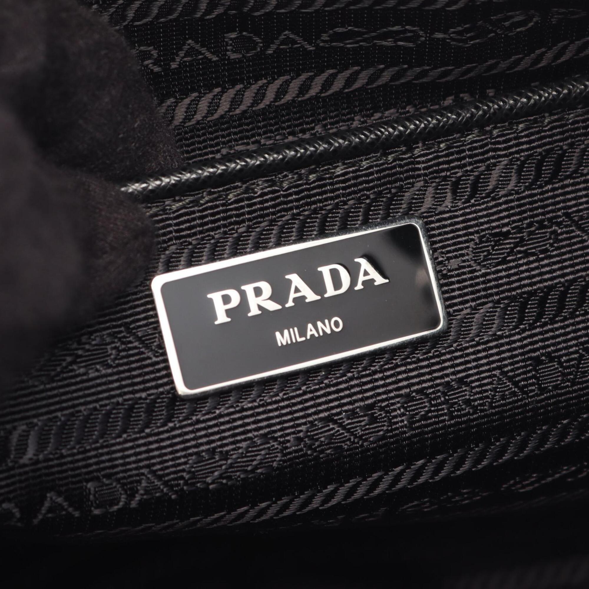 Prada Black Nylon Saffiano Handbag Shoulder Bag (Pre-Owned)
