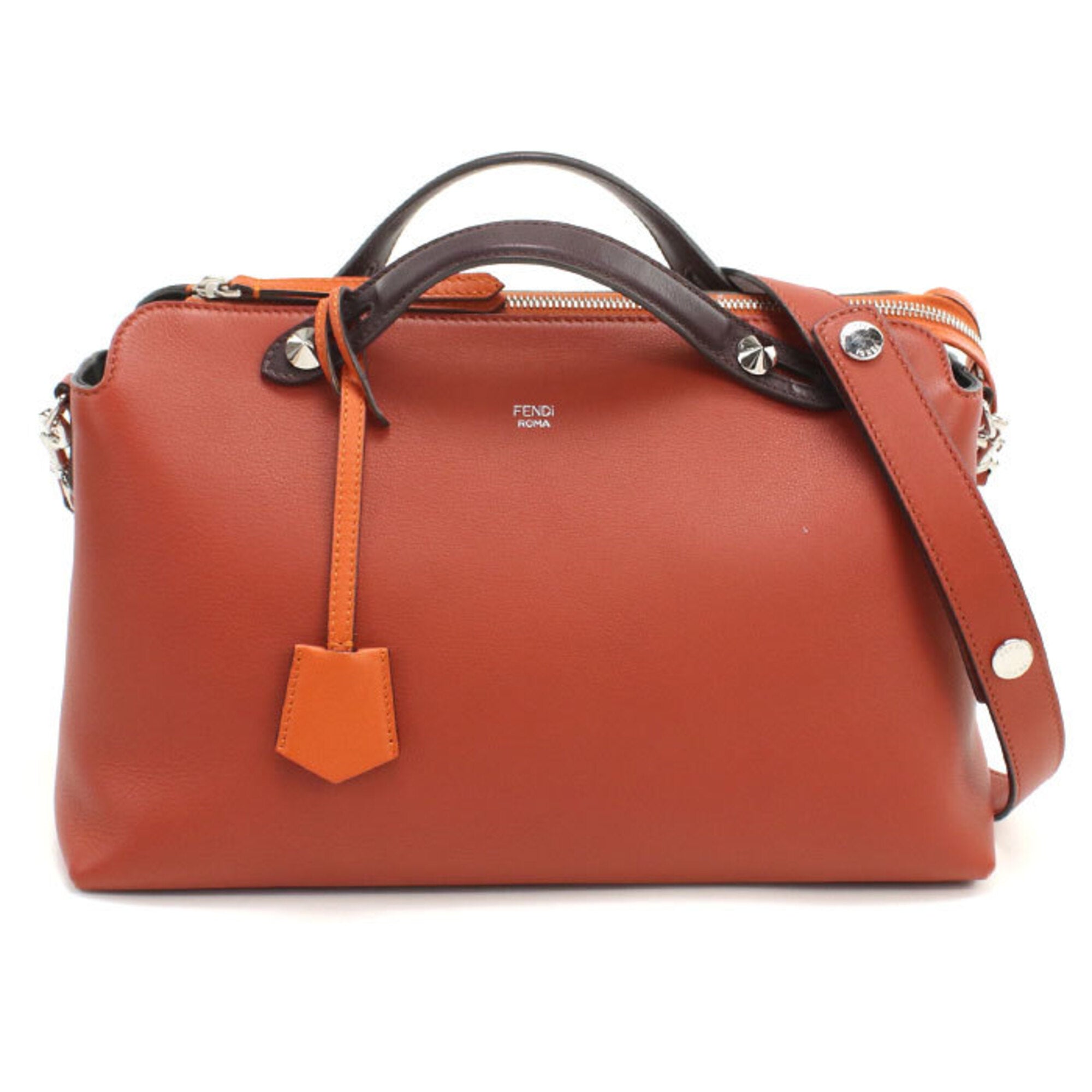 Fendi Red Color Leather Handbag (Pre-Owned)