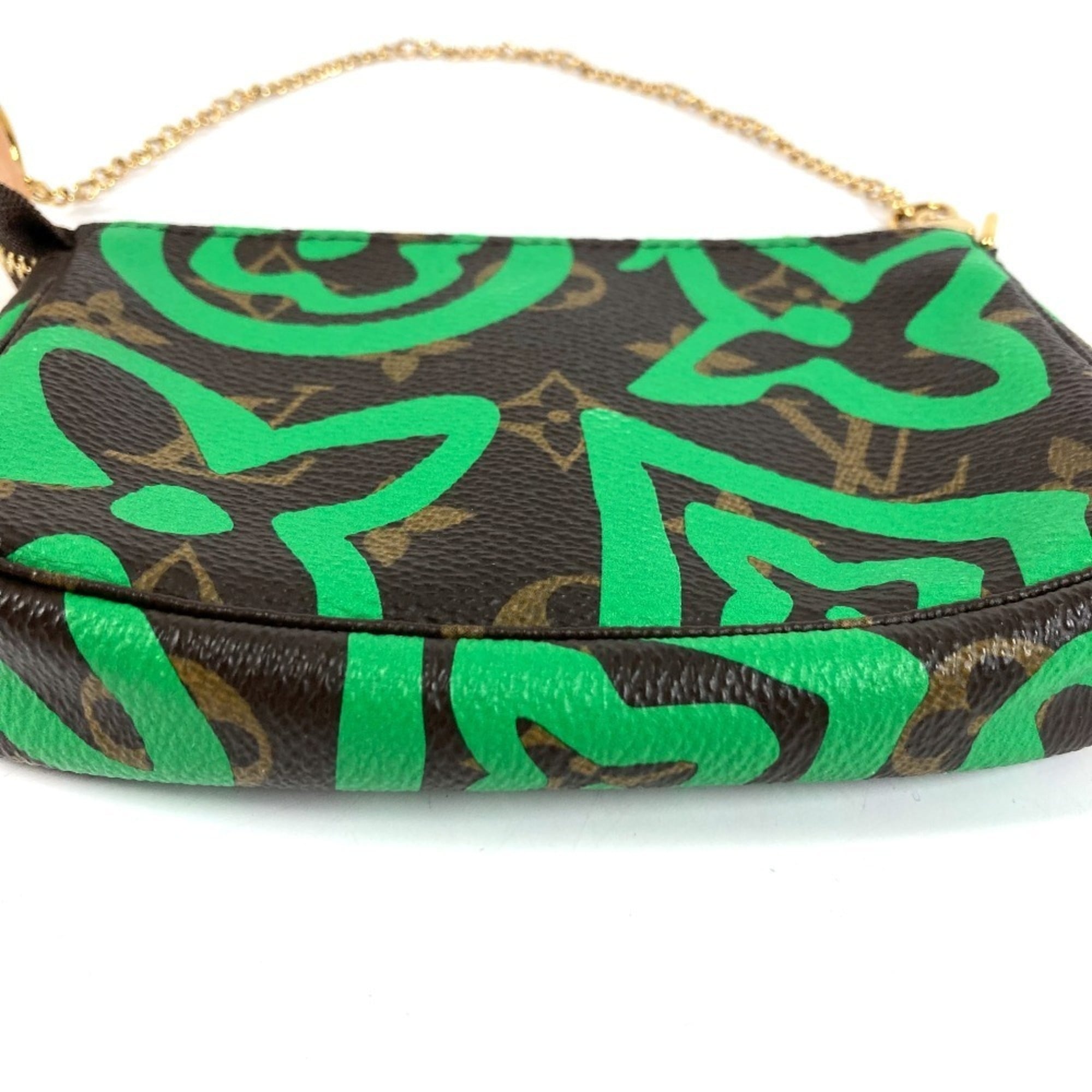Louis Vuitton Brown Green Monogram Monogram Canvas Handbag Pouch (Pre-Owned)