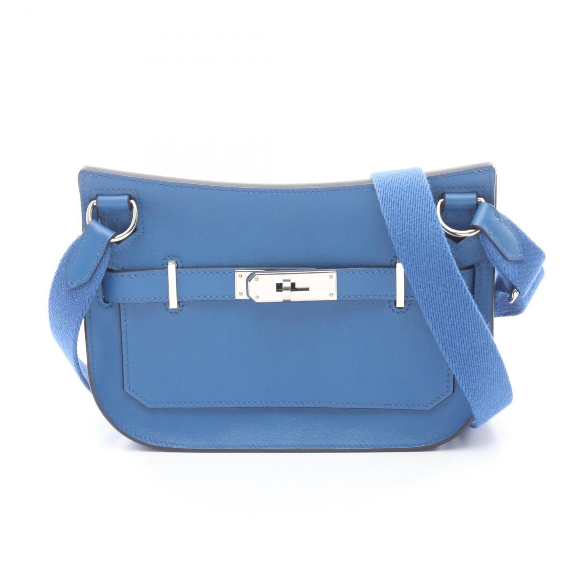 Hermes Blue Swift Leather Handbag Shoulder Bag (Pre-Owned)
